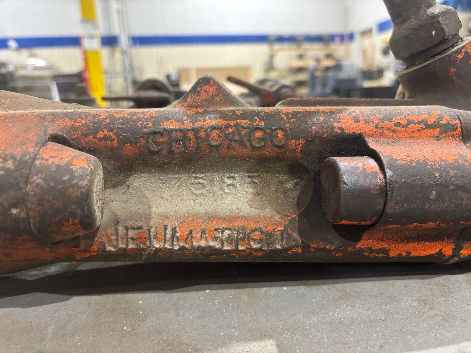 Vintage Chicago Pneumatic 75185 Jack Hammer & LOT of 30 demolition & chisel bits - Maverick Industrial Sales