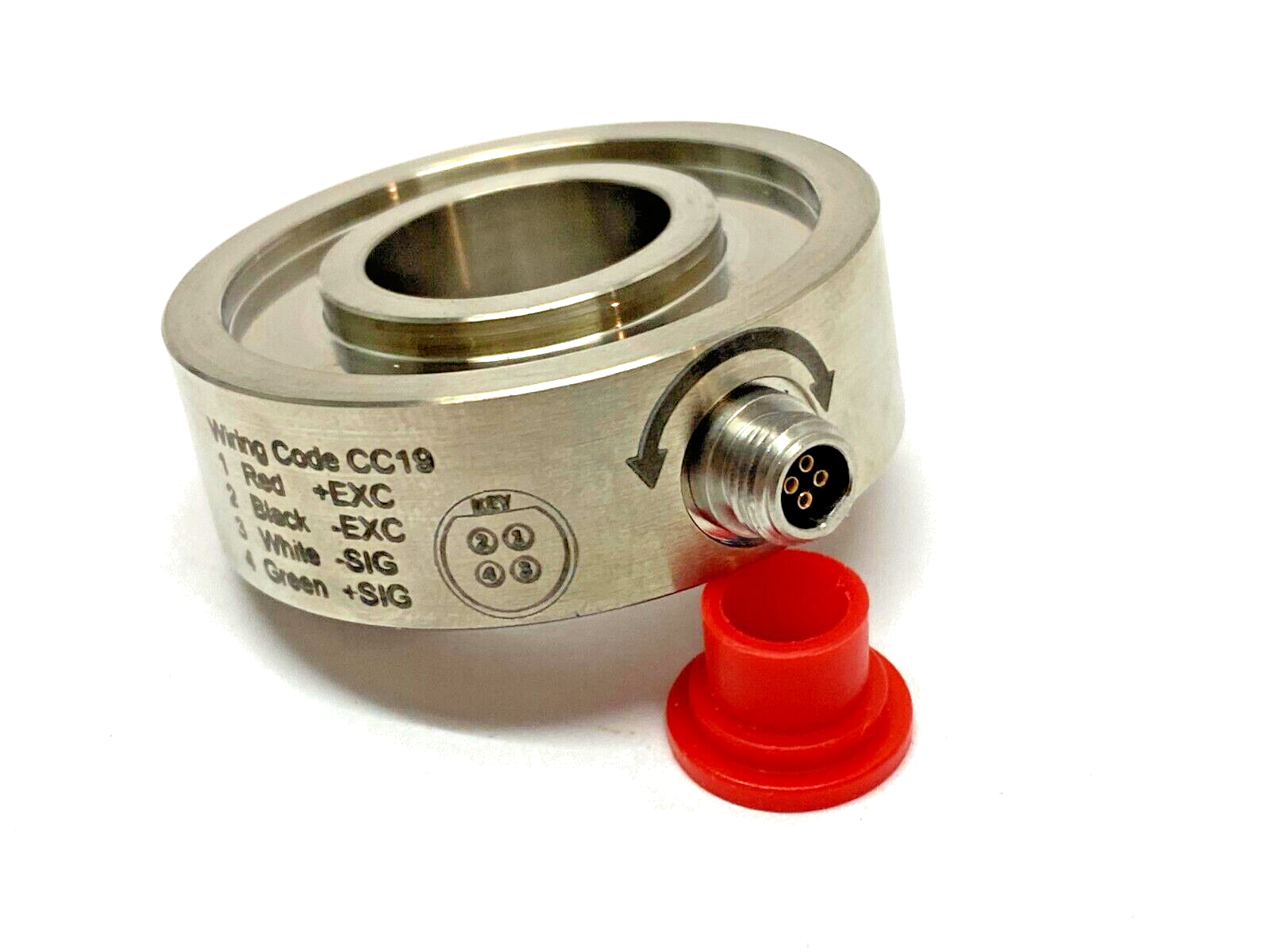 Futek LTH350 FSH04599 Through-Hole Donut Load Cell 5/8" 4-Pin 2000lb Capacity - Maverick Industrial Sales