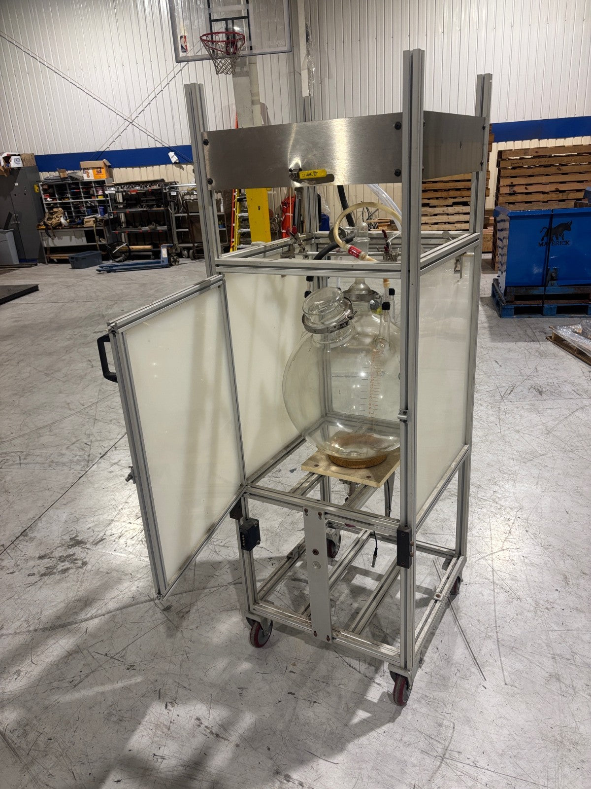 72L | Chemglass Reactor Flask with varios fixtures and attachments, 72 Liter - Used - Maverick Industrial Sales