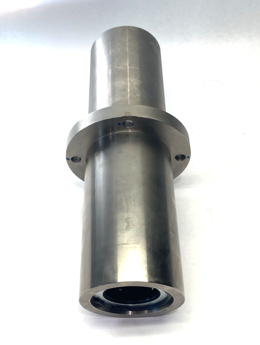 Double Length Round Flange Linear Bearing, for 2-3/8" Shaft, 16" OAL, Steel - Maverick Industrial Sales