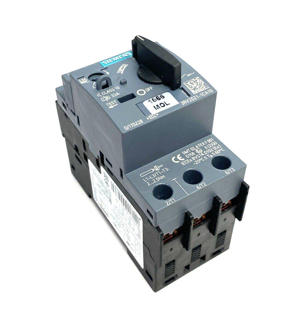 Siemens 3RV2021-1CA10 SIRIUS Motor Protection Circuit Breaker Size S00 - Maverick Industrial Sales