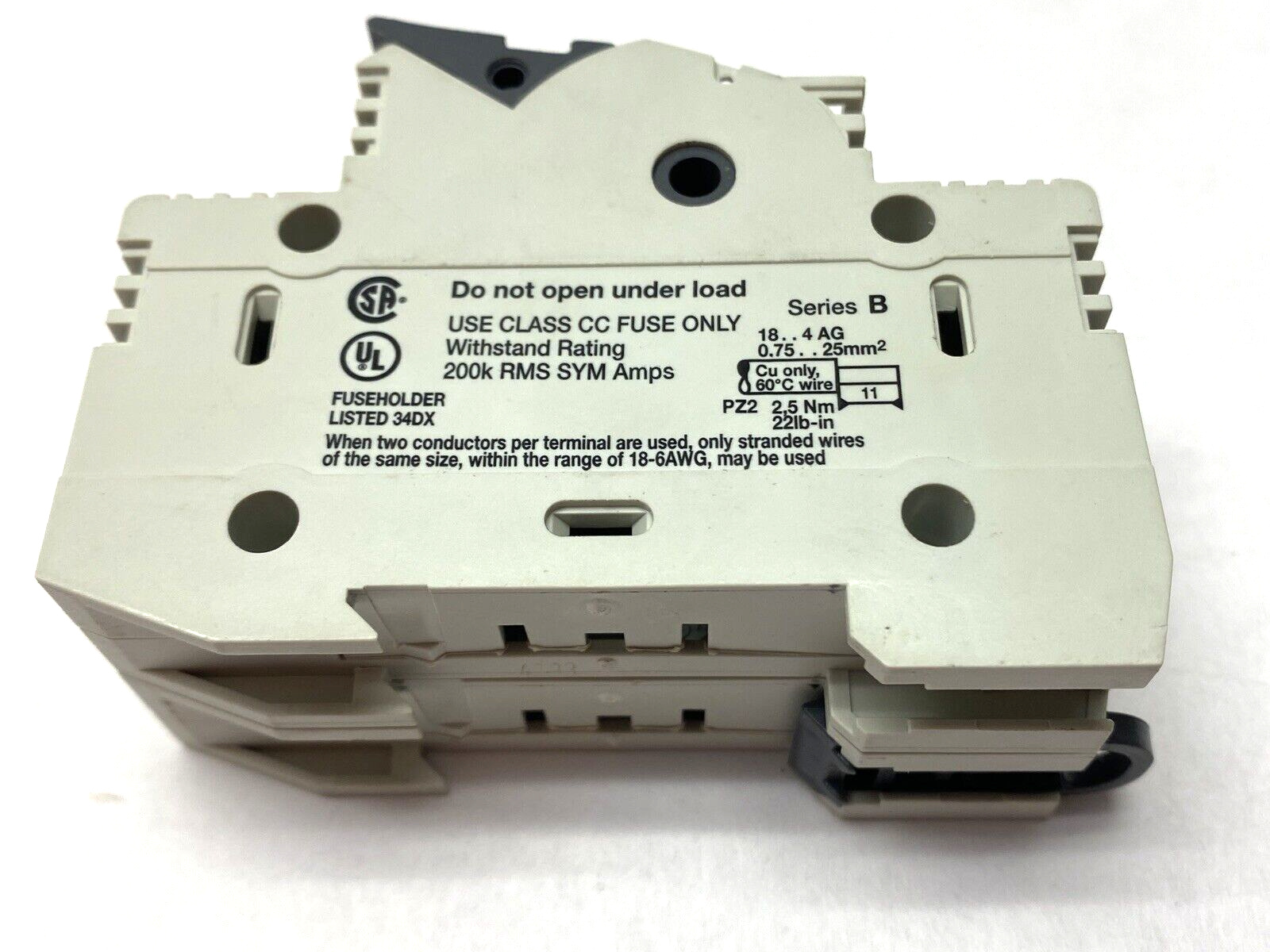 Allen Bradley 1492-FB2C30-L Fuse Holder 2-Pole 30A 600V w/ 2x Amp-Trap ATQR10 - Maverick Industrial Sales