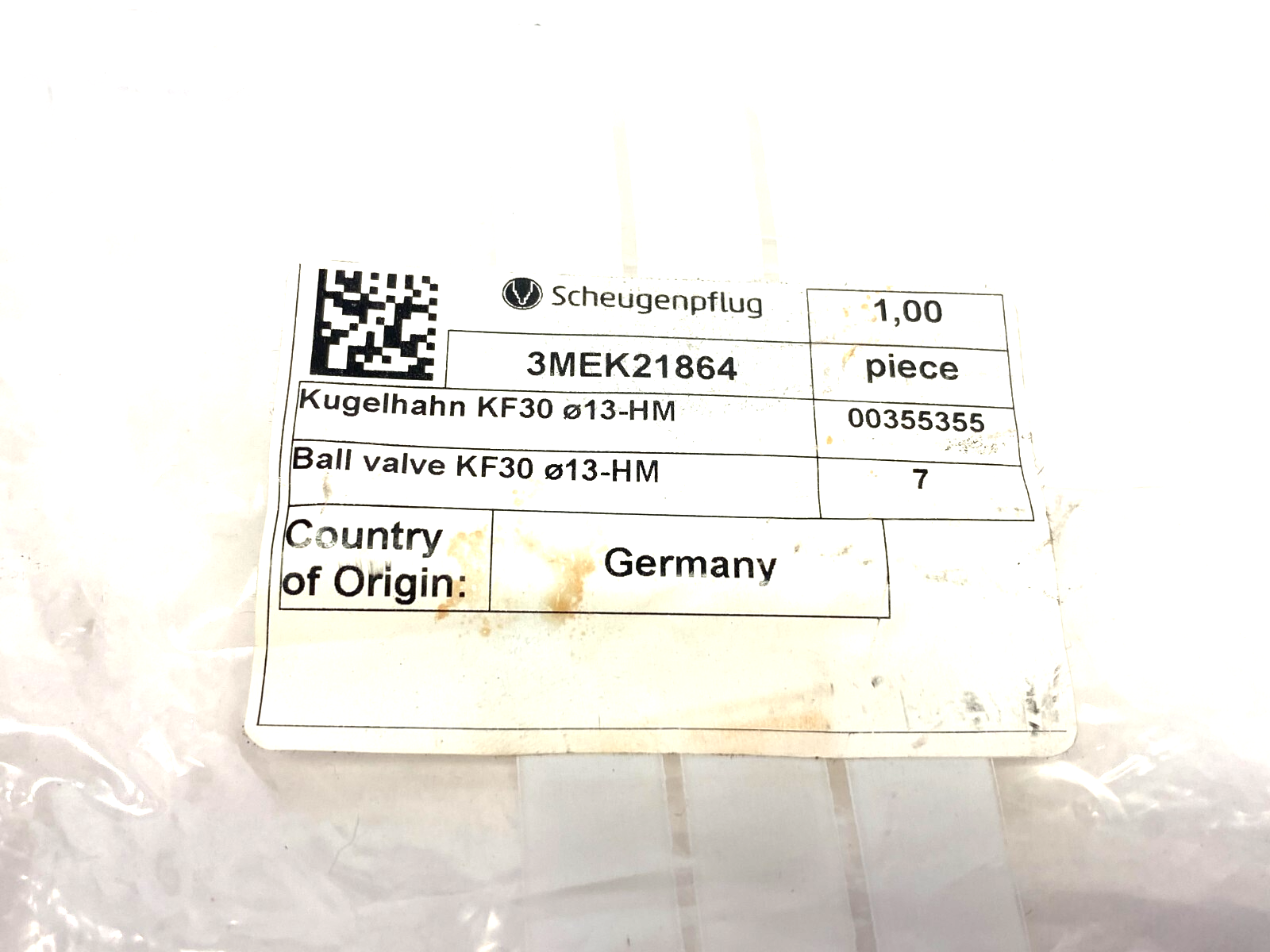 Scheugenpflug 3MEK21864 Ball Valve KF30 o13-HM - Maverick Industrial Sales