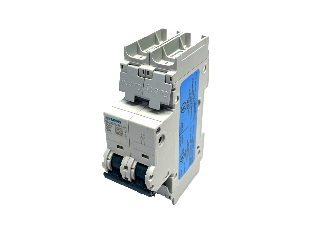 Siemens 5SJ4206-7HG41 Miniature Circuit Breaker 240V 14kA, 2P, Trip C, 6A - Maverick Industrial Sales