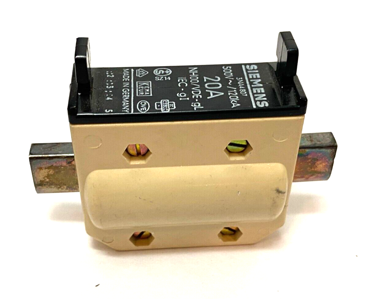 3NA4807 | Siemens Centered Tag Fuse Link Insert 20A 500V~/120kA NH00/VDE - Used - Maverick Industrial Sales
