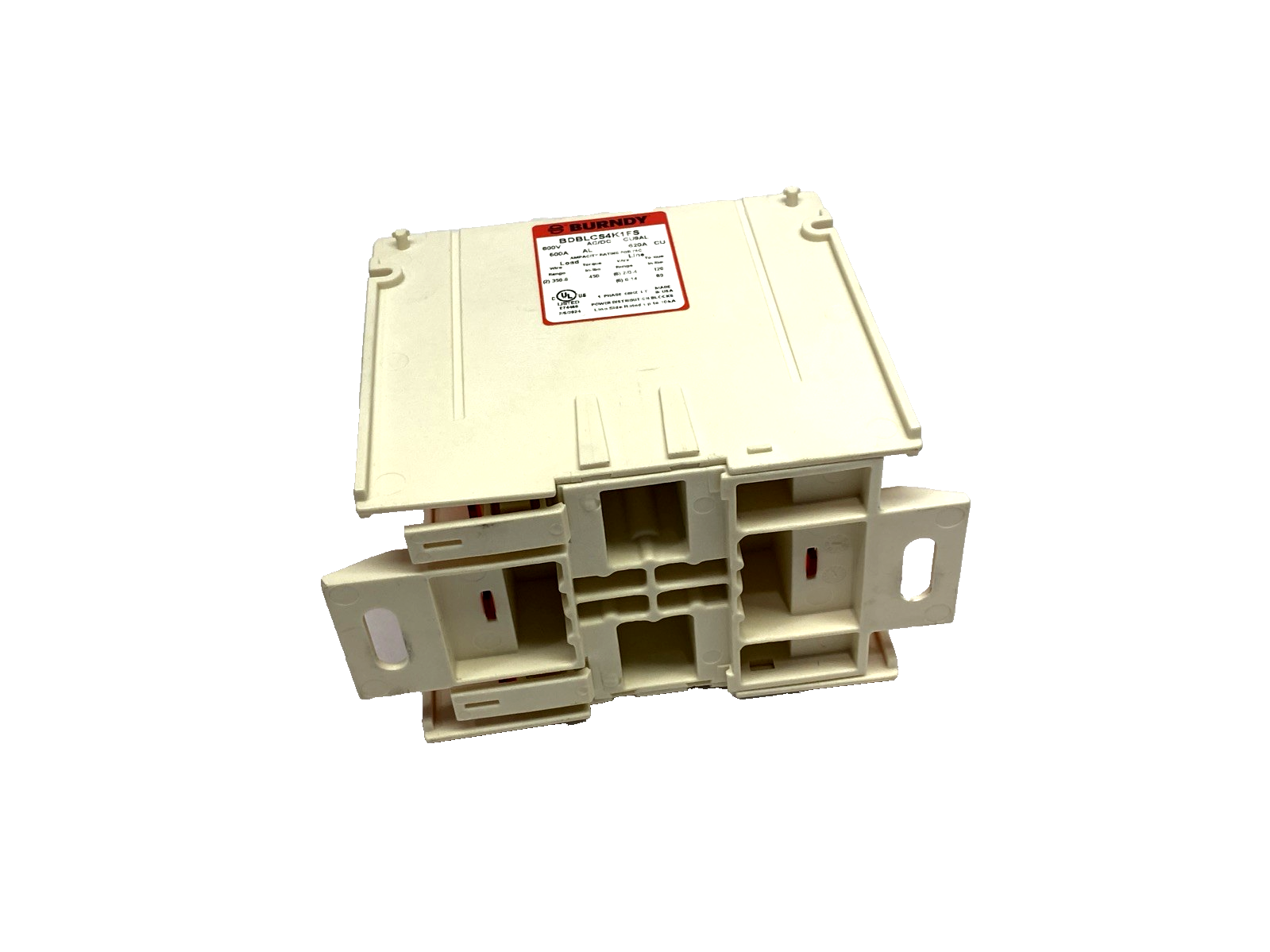BDBLCS4K1FS | Burndy 1-Pole Finger-Safe Power Distribution Block 600V 620A CU9AL - New – Open box - Maverick Industrial Sales