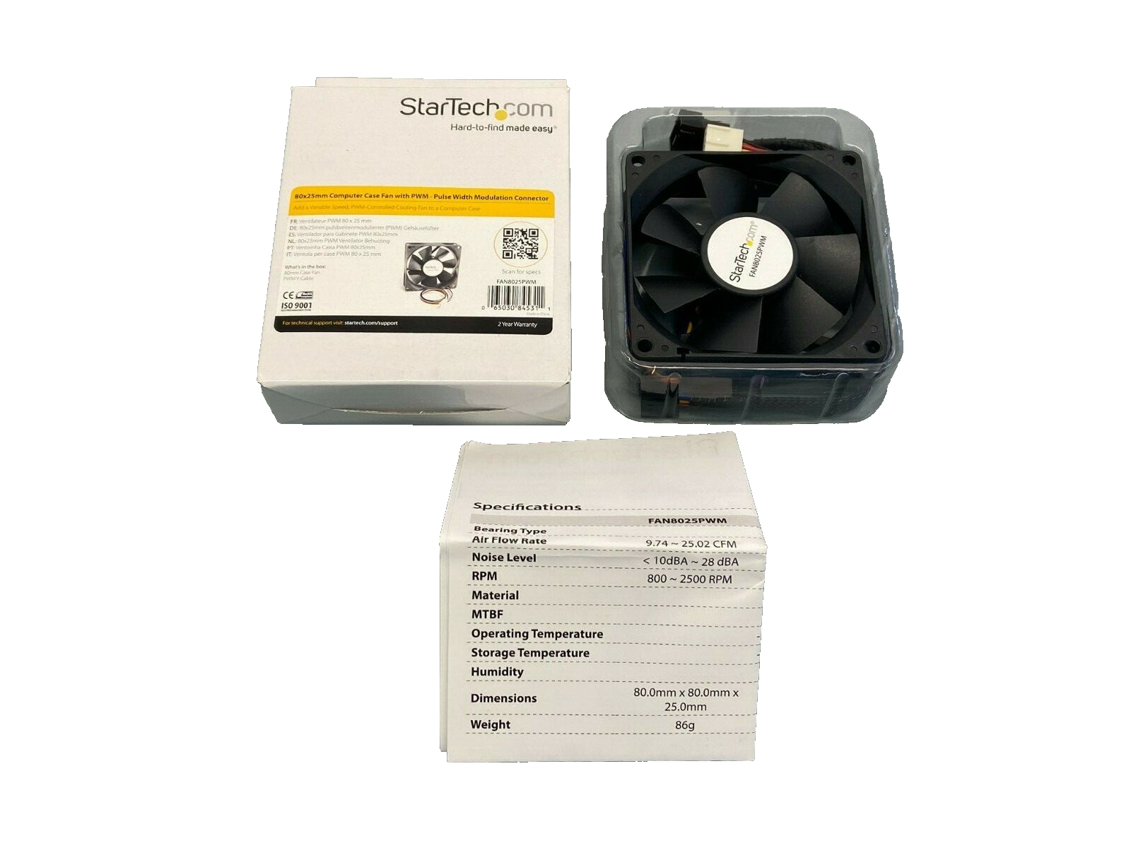 FAN8025PWM | StarTech 80x25mm Computer Case Fan w/ PWM - New - Maverick Industrial Sales