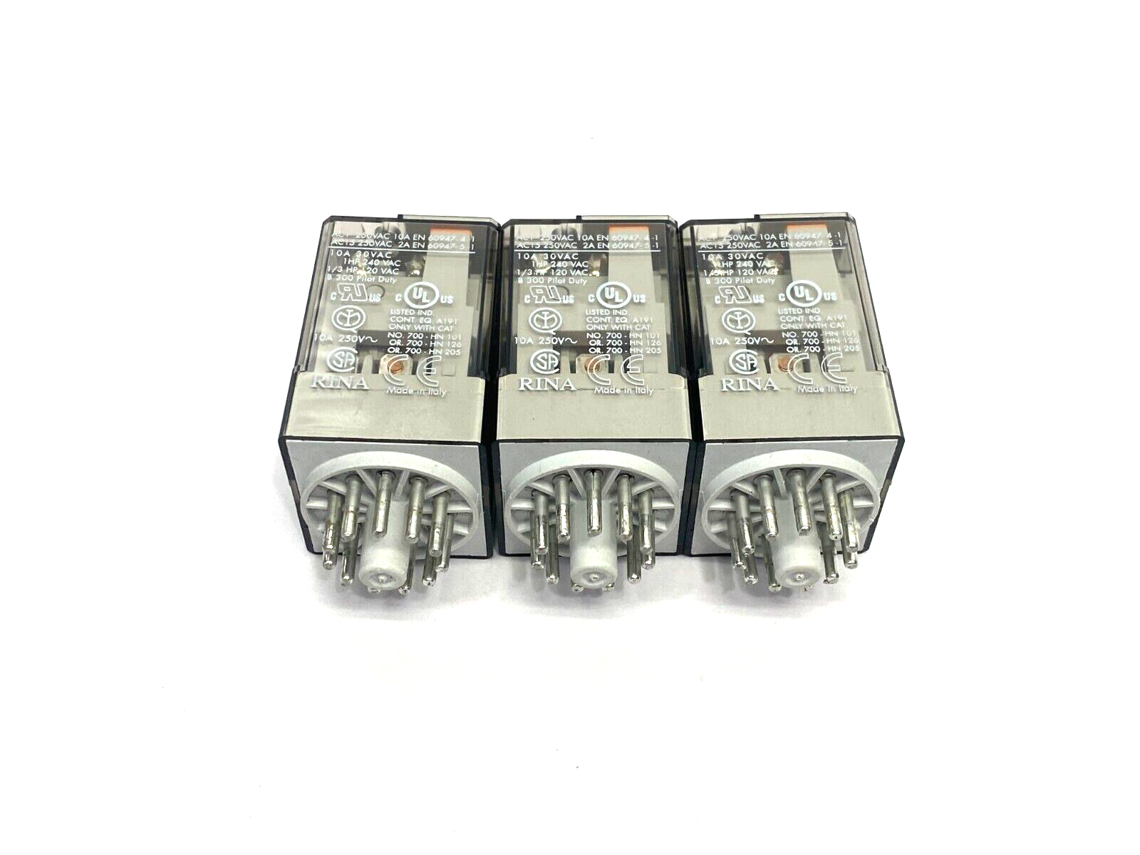 Allen Bradley 700-HA33Z24 Ser. D Socket Base Relay 11-Pin 10A 24VDC LOT OF 3 - Maverick Industrial Sales