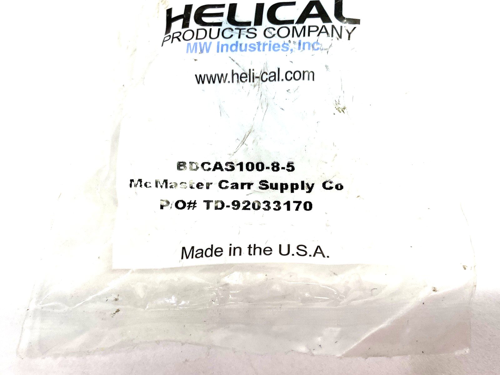 BDCAS100-8-5 | Helical Aluminum Double Flexture Beam Coupling 8mm Bore x 5mm Bore - New - Maverick Industrial Sales