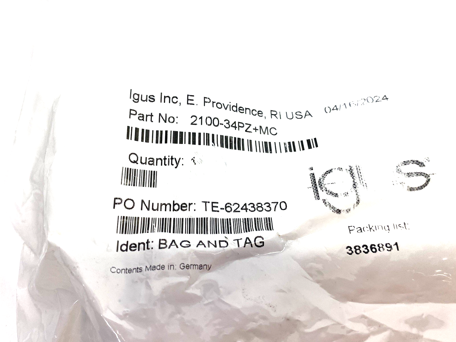 Igus 2100-34PZ+MC E-Chain Flexible Cable Carrier Mounting Bracket Set - Maverick Industrial Sales