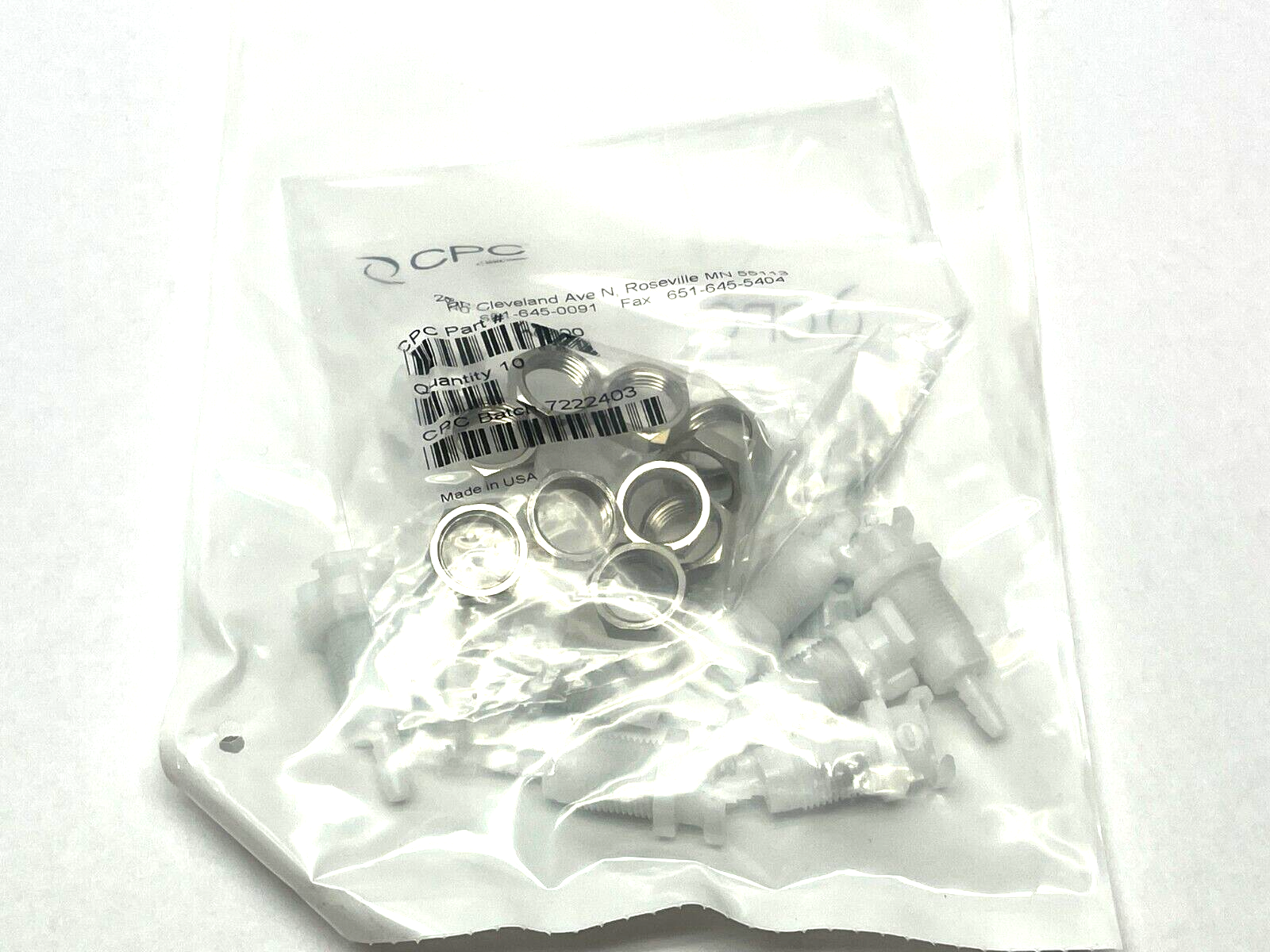 CPC PMMD1602 1/8" Hose Barb Valved MM Coupling Body PKG OF 10 - Maverick Industrial Sales