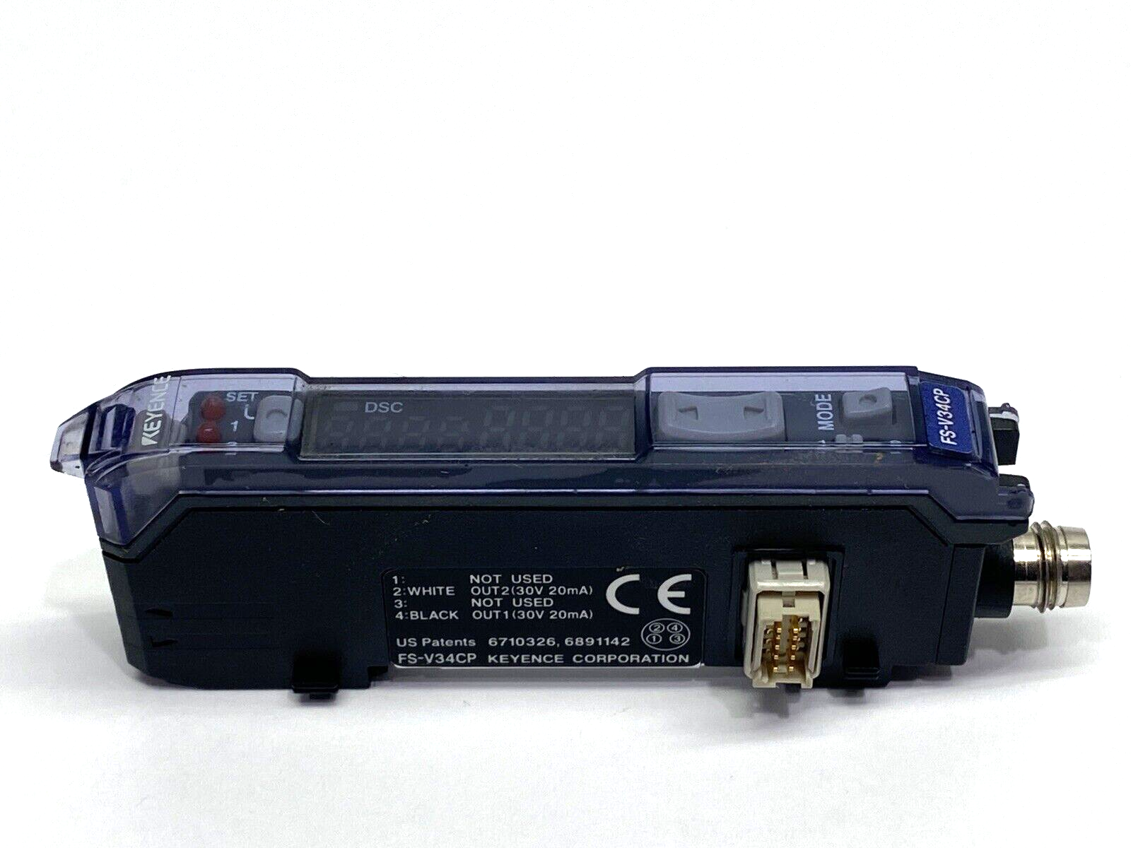 Keyence FS-V34CP Fiber Amplifier, M8 Connector Type, Expansion Unit, PNP - Maverick Industrial Sales