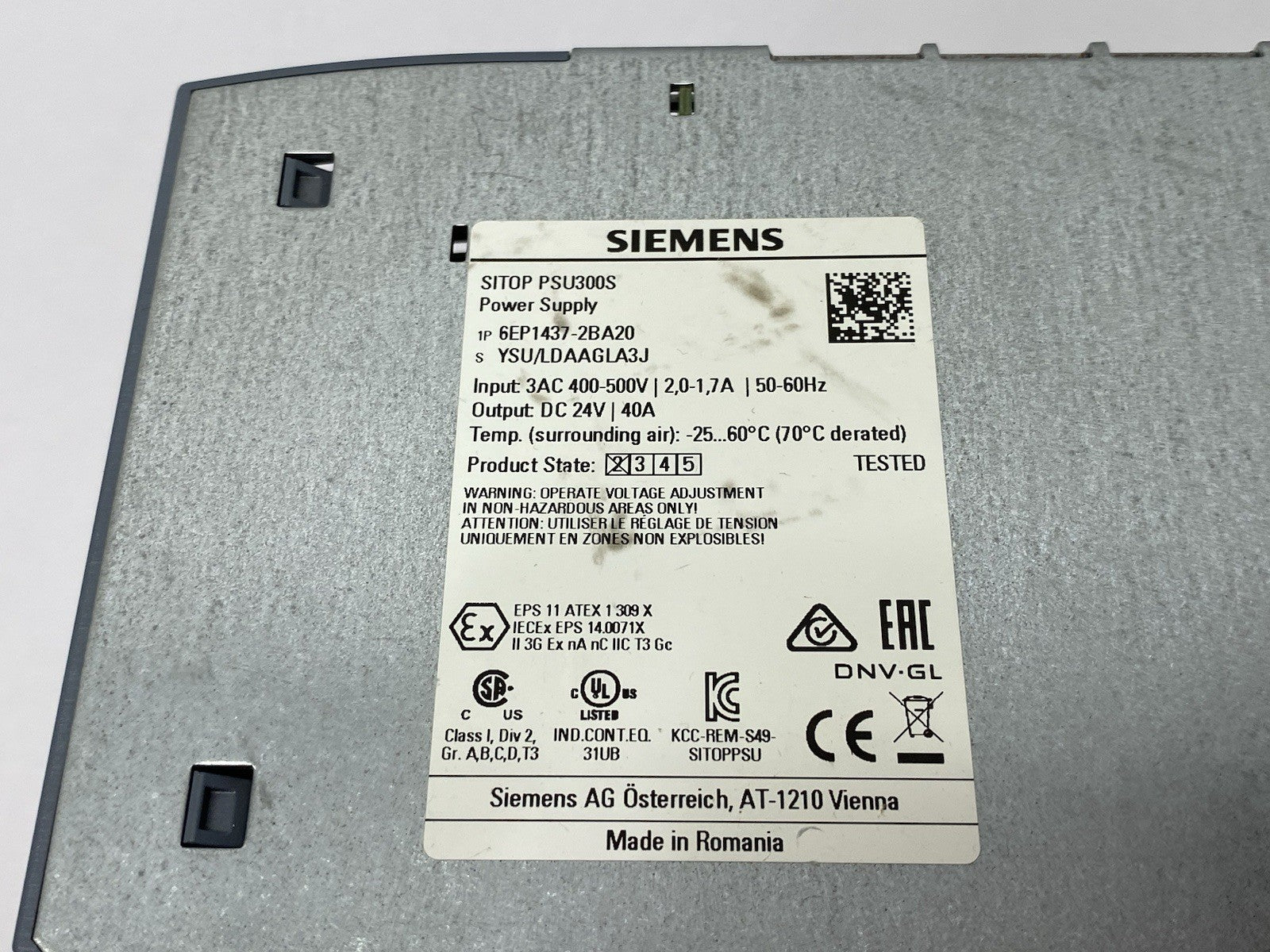 Siemens 6EP1437-2BA20 SITOP PSU300 Stabilized Power Supply 40A - Maverick Industrial Sales