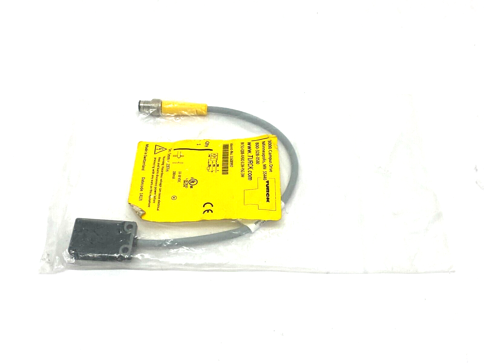 Turck BI5U-Q08-AP6X2-0.2M-PSG 3M Inductive Proximity Switch Sensor S1608997 - Maverick Industrial Sales
