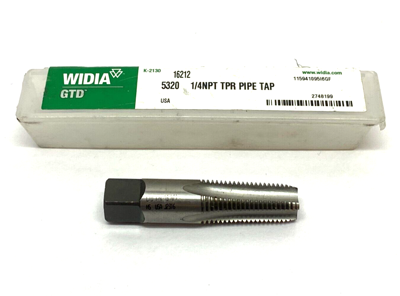 Widia GTD 16212 Taper Pipe Tap 1/4"-18 NPT 4-Flutes 5320 - Maverick Industrial Sales