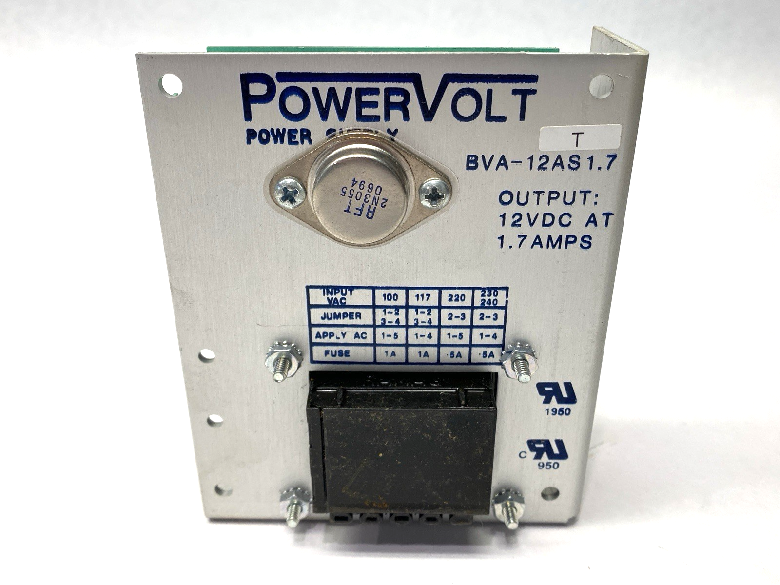 BVA-12AS1.7 | Powervolt DC Power Supply 20VA - Used - Maverick Industrial Sales