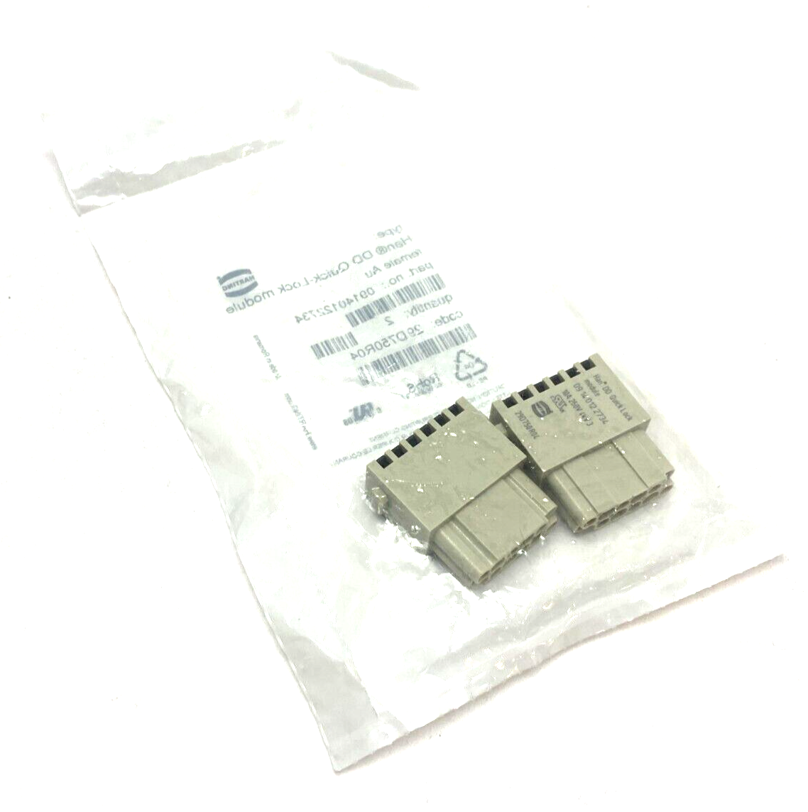 Harting 09140122734 Han DD Quick-Lock Module Female Au PKG OF 2 - Maverick Industrial Sales