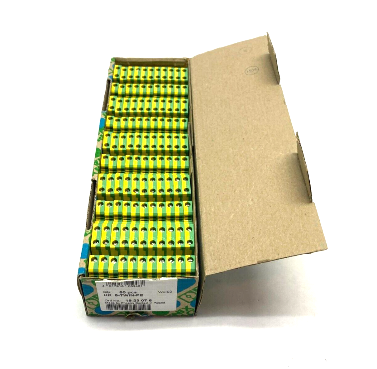 Phoenix Contact UK 5-TWIN-PE Ground Terminal Block 6.2mm Width 1923076 BOX OF 50 - Maverick Industrial Sales