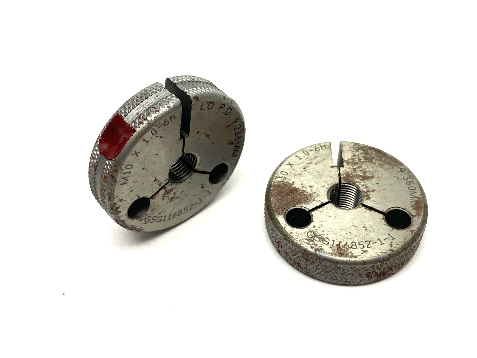 GSG116852-1-1 Threaded Ring Gage LO GO Set M10 x 1.0-6H GO PD 9.350, LO PD 9.238 - Maverick Industrial Sales