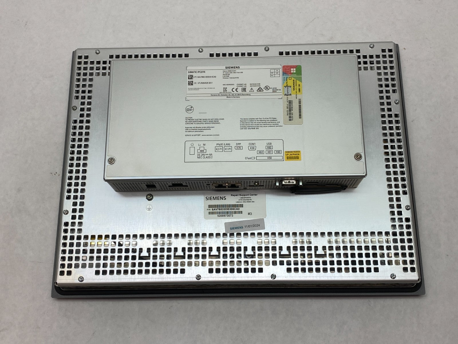 Siemens 6AV7882-0DB30-6CA0 SIMATIC IPC277E Nanopanel 15" Touchscreen Celeron - Maverick Industrial Sales