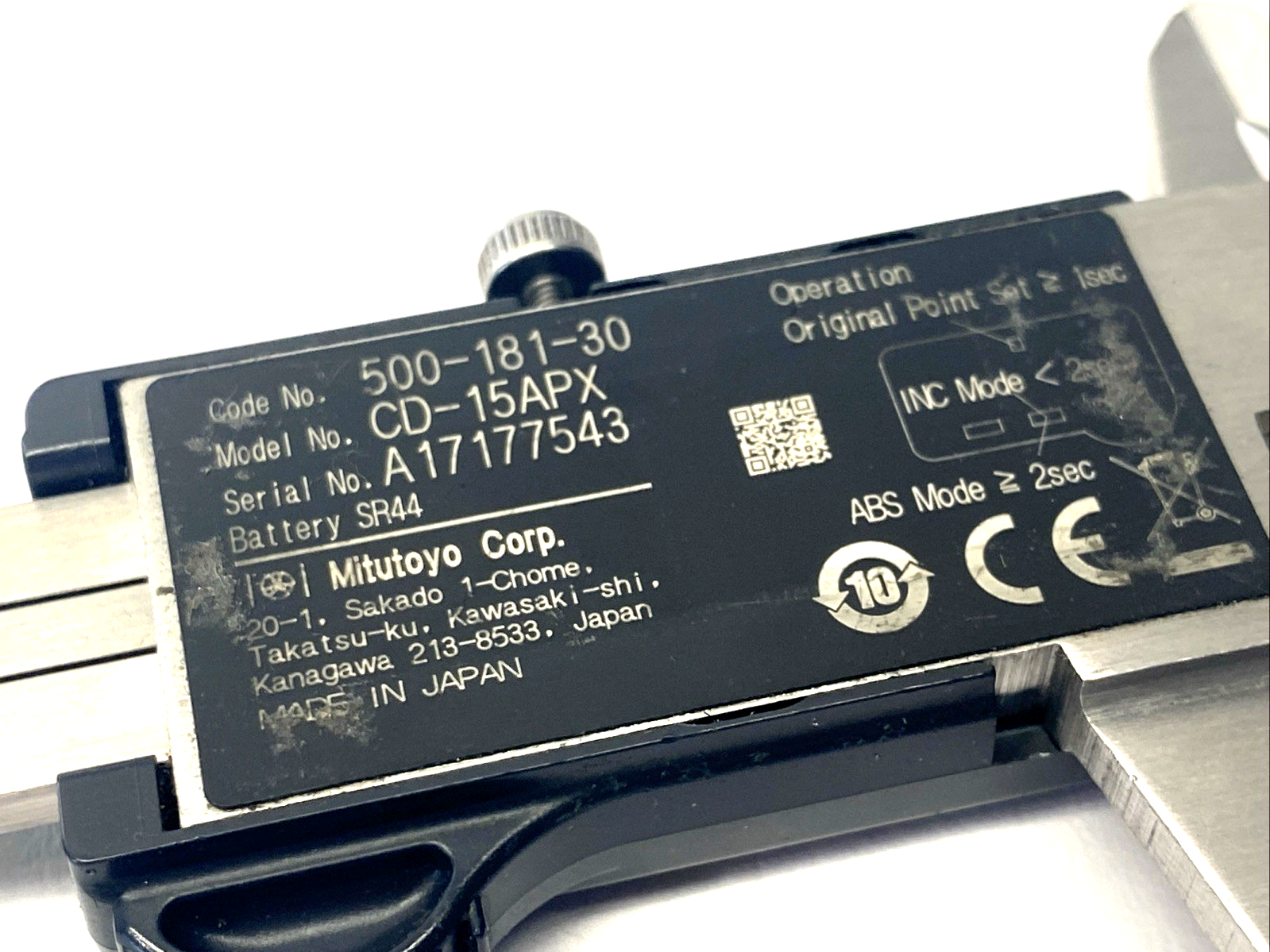 CD-15APX, 500-181-30 | Mitutoyo 500-181-30 Absolute AOS Digimatic Digital Caliper 0 - 150mm CD-15APX - Used - Maverick Industrial Sales