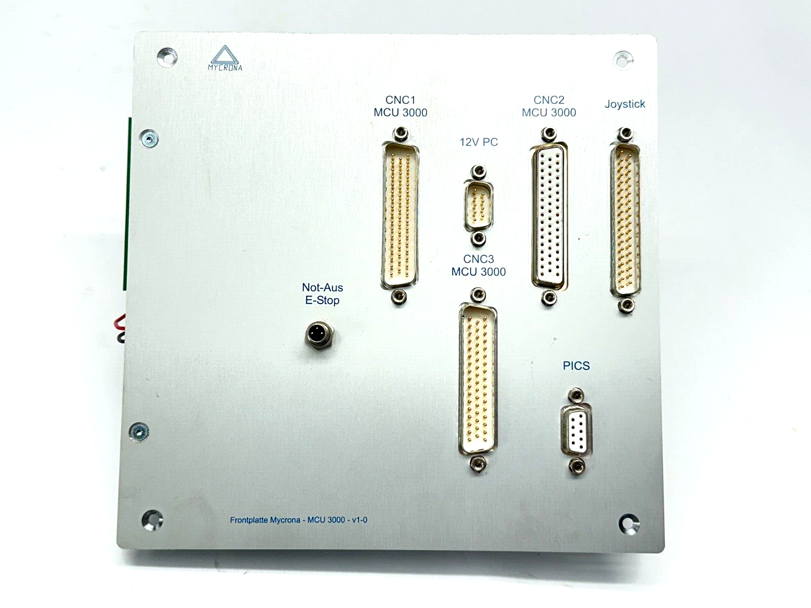 Mycrona MCU 3000 Frontplate CMM Motion Control Board PSteckerboard Ver 4-4 - Maverick Industrial Sales