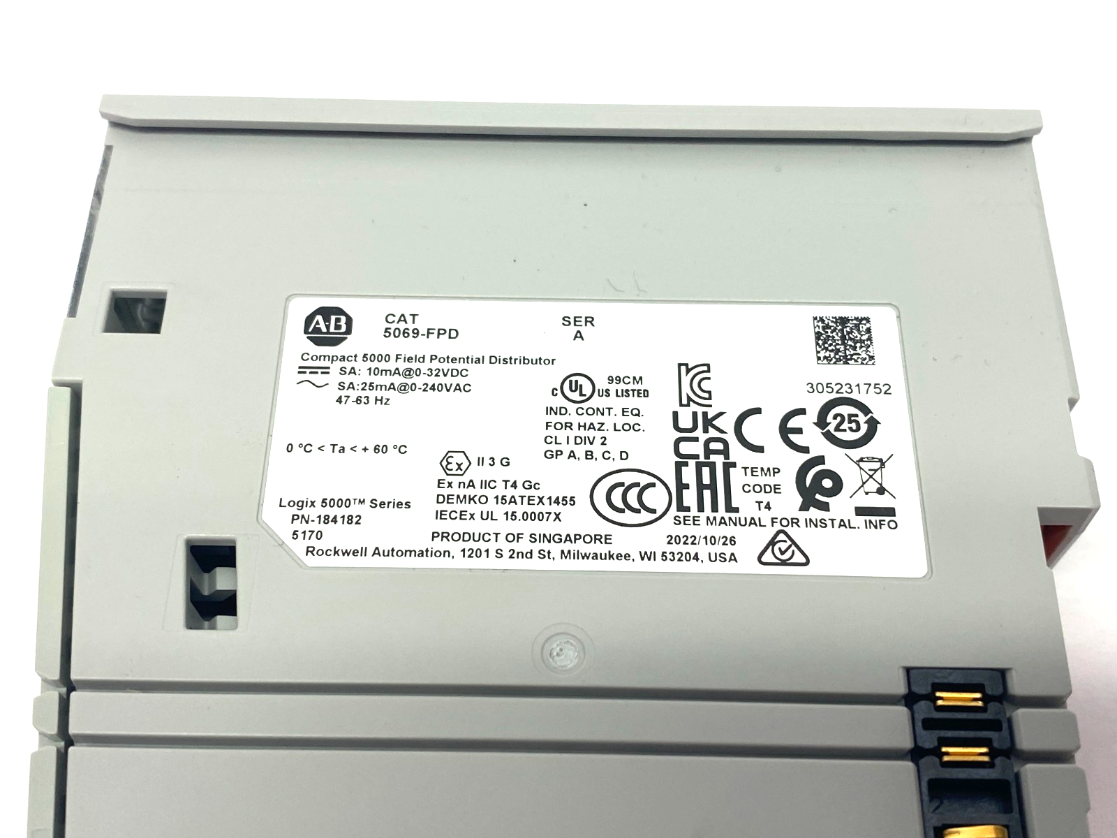 Allen Bradley 5069-FPD Ser. A Compact 5000 Field Potential Distributor Module - Maverick Industrial Sales