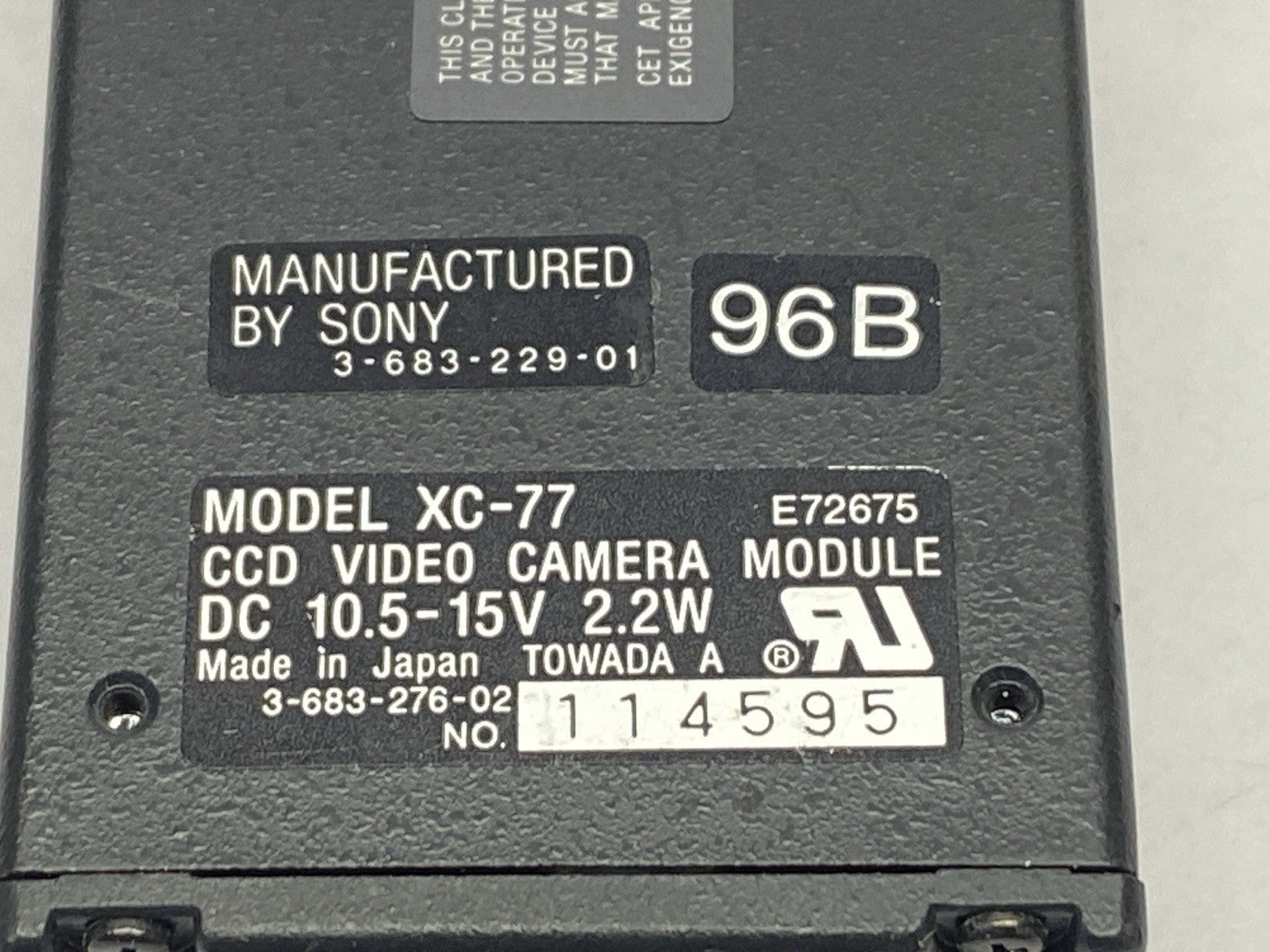 Sony XC-77 CCD Video Camera Module - Used - Maverick Industrial Sales