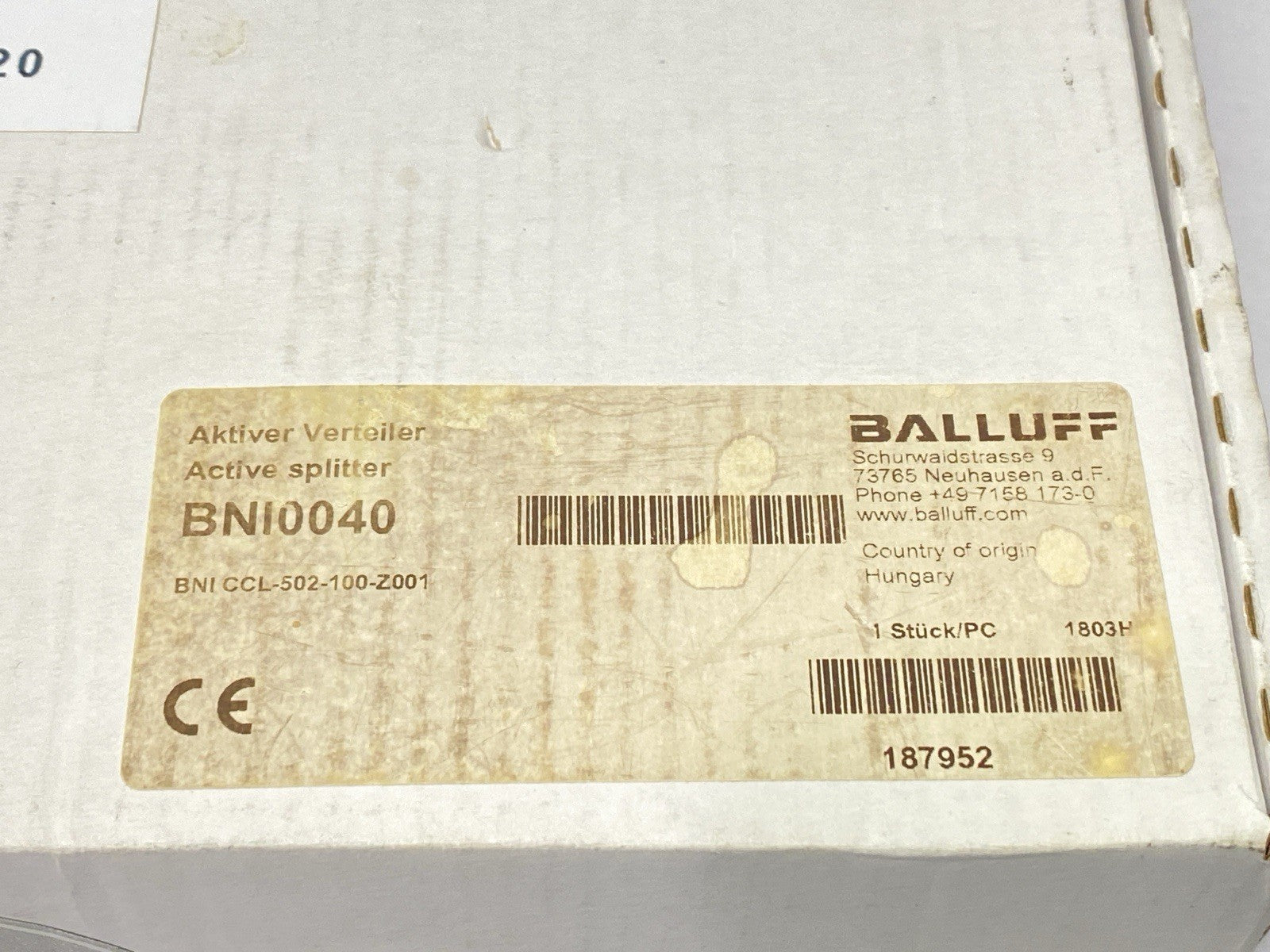 BNI0040 | Balluff Network Blocks For CC-Link BNI CCL-502-100-Z001 - New – Open box - Maverick Industrial Sales