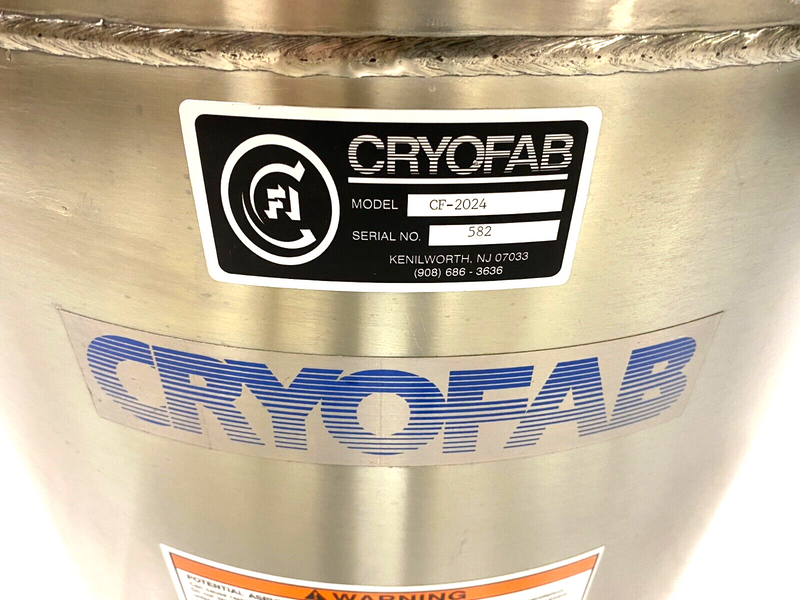 Cryofab CF-2024 CF Series Liquid Dewar Flask 19.9"ID 22"OD 122.1 Liter Capacity - Maverick Industrial Sales