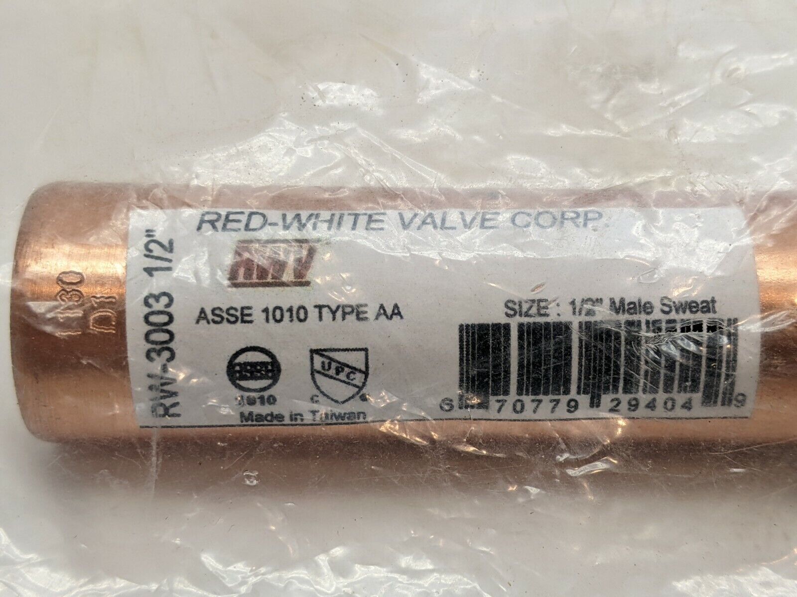 Red-White Valve RW-3003 1/2" Male Sweat Water Hammer Arrestor - Maverick Industrial Sales