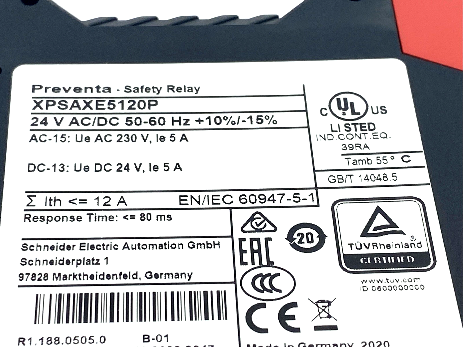 Schneider Electric XPSAXE5120P Stop And Switch Monitoring Safety Module 24V - Maverick Industrial Sales