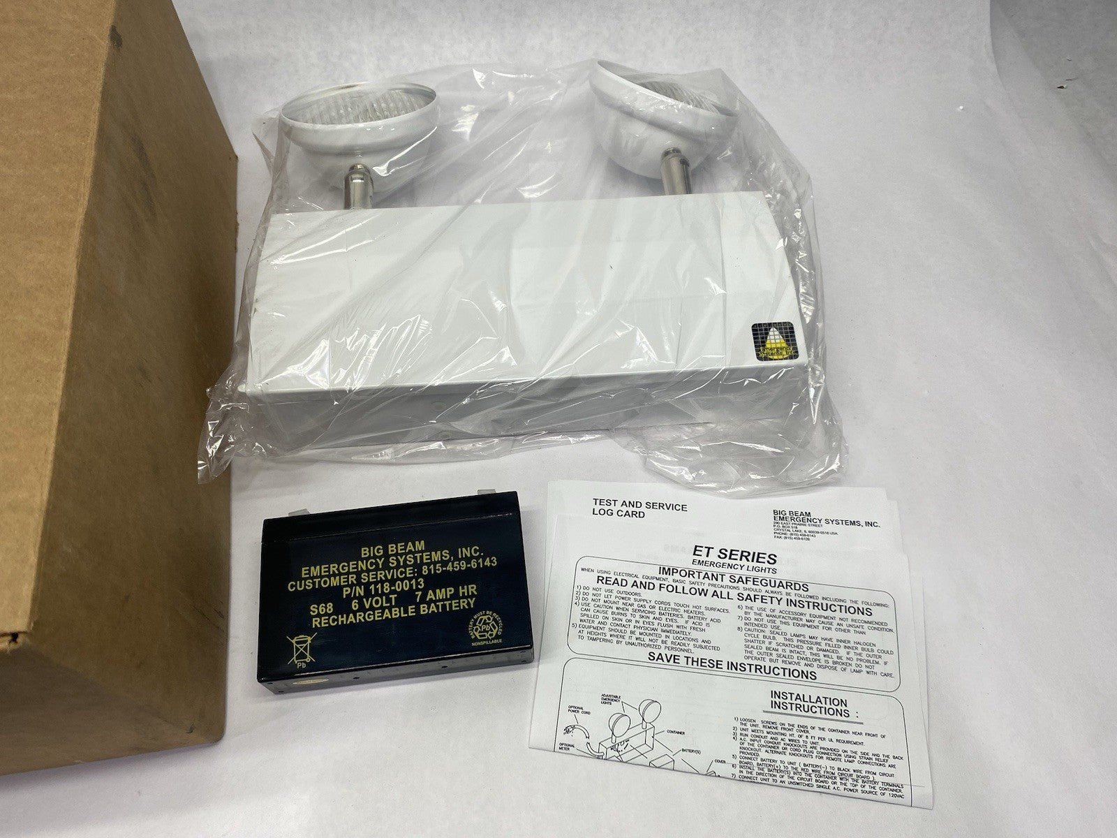 Uline H-7261 Steel LED Emergency Light, White, w/ Battery - Maverick Industrial Sales