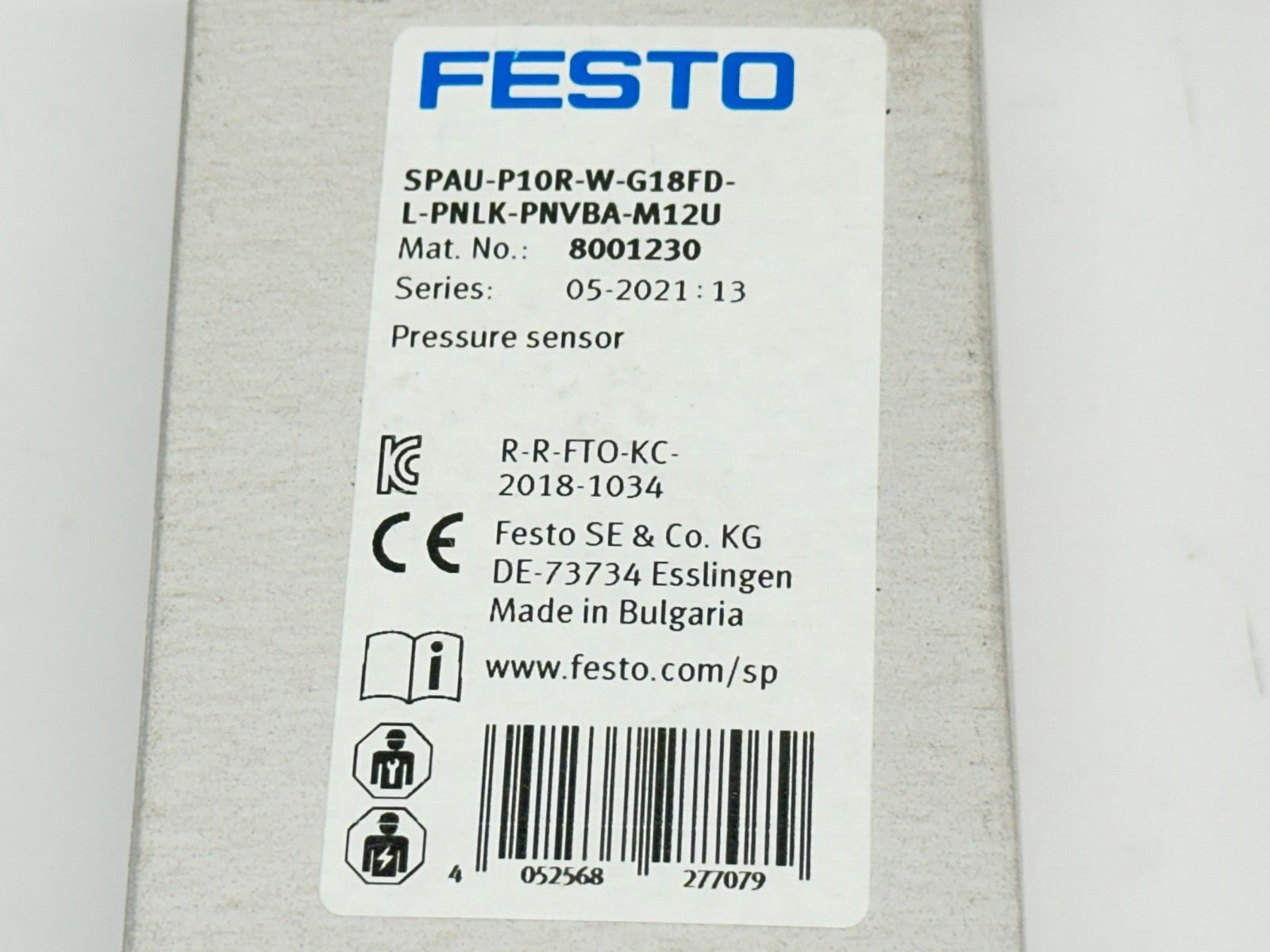 Festo SPAU-P10R-W-G18FD-L-PNLK-PNVBA-M12U Pressure Sensor IO-Link 8001230 - Maverick Industrial Sales