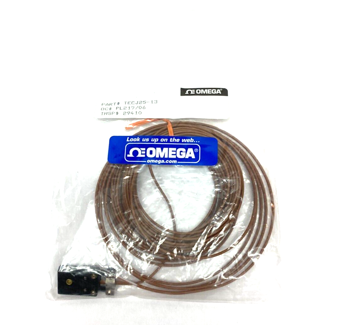 Omega TECJ25-13 Thermocouple Extension Cable Type J 2-Wire and Retractable Cable - Maverick Industrial Sales