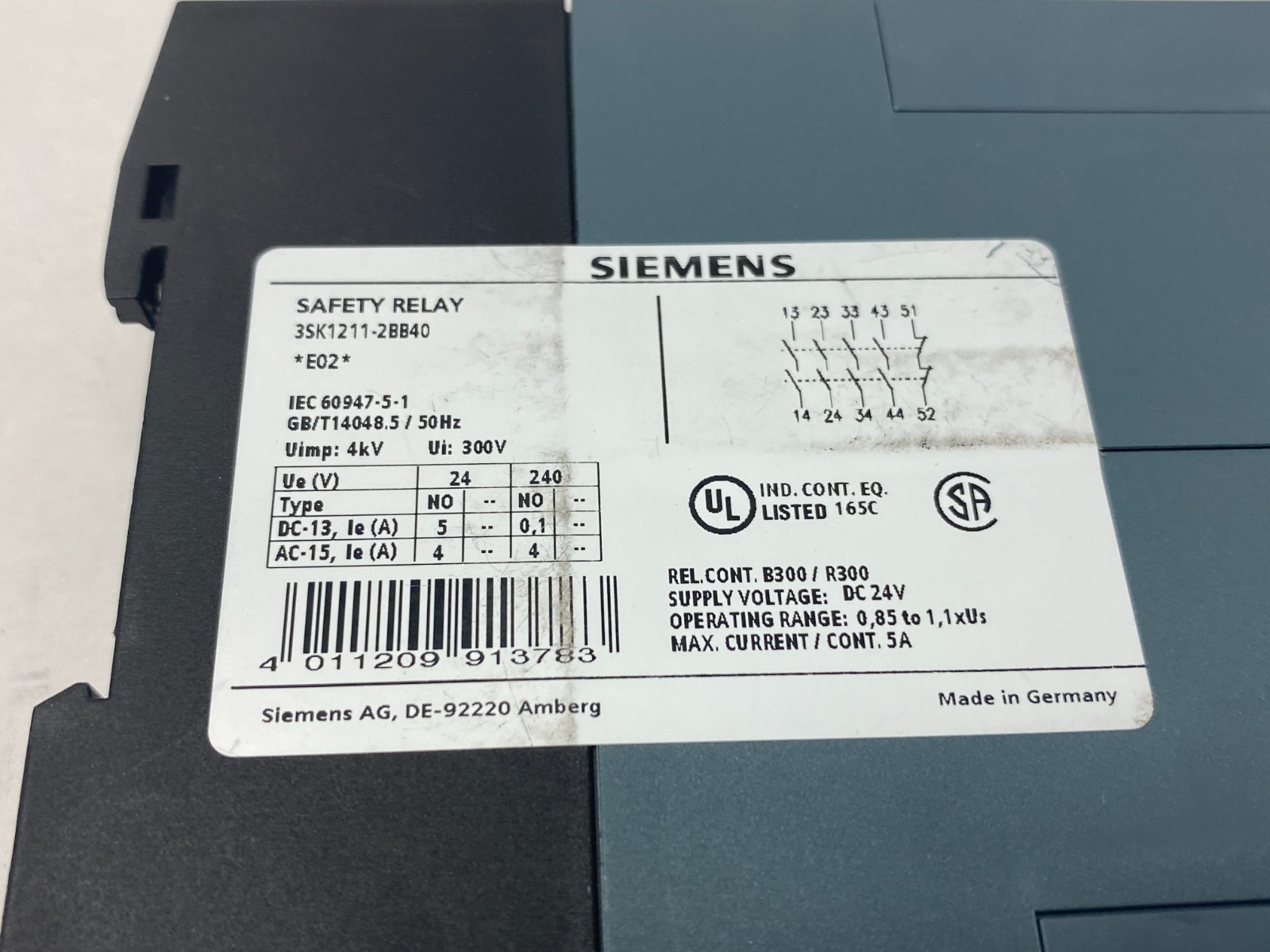 Siemens 3SK1211-2BB40 SIRIUS Safety Relay, Spring-Type, Output Exp MISSING COVER - Maverick Industrial Sales
