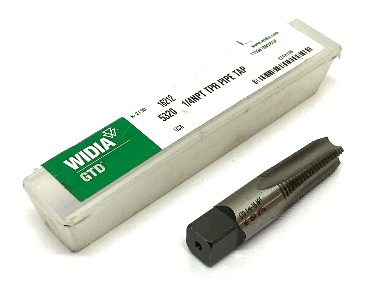 Widia GTD 16212 Taper Pipe Tap 1/4"-18 NPT 4-Flutes 5320 - Maverick Industrial Sales