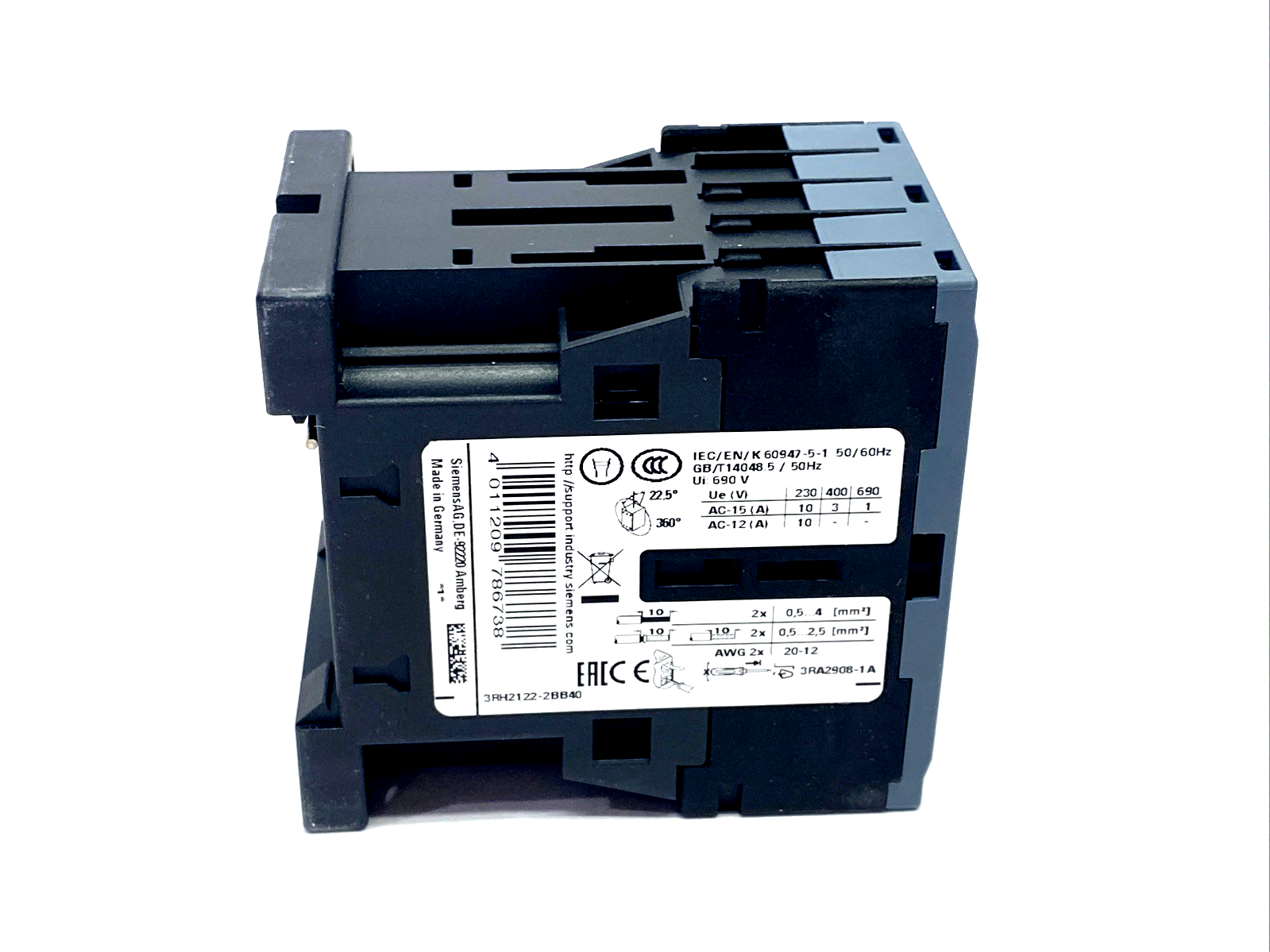 Siemens 3RH2122-2BB40 Contactor Relay 2 NO + 2 NC, 24V DC - Maverick Industrial Sales
