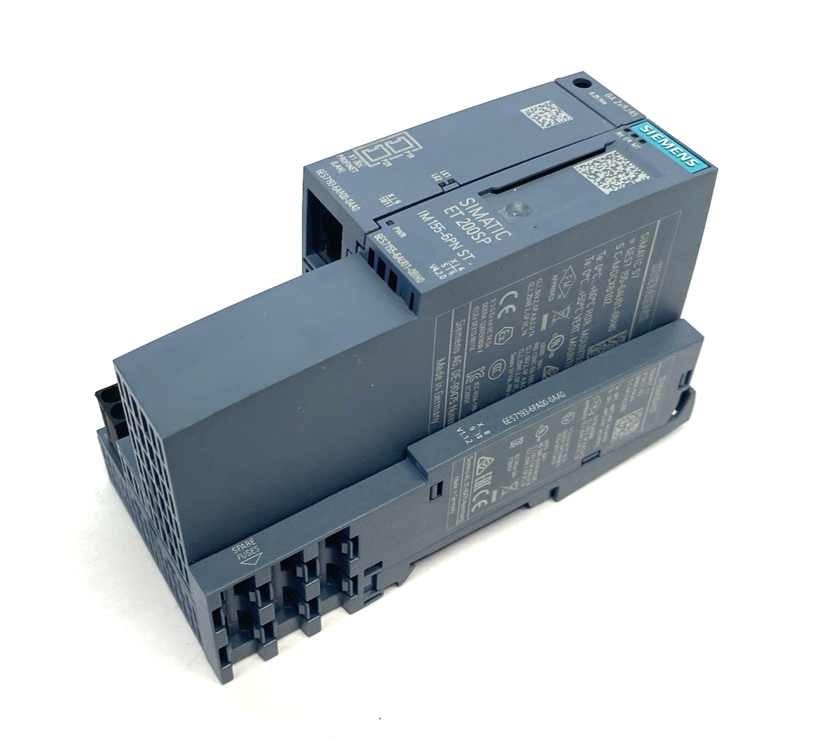 6ES7155-6AU01-0BN0 | Siemens SIMATIC ET 200SP Interface Mod. w/ 6ES7193-6AR00-0AA0 - Used - Maverick Industrial Sales