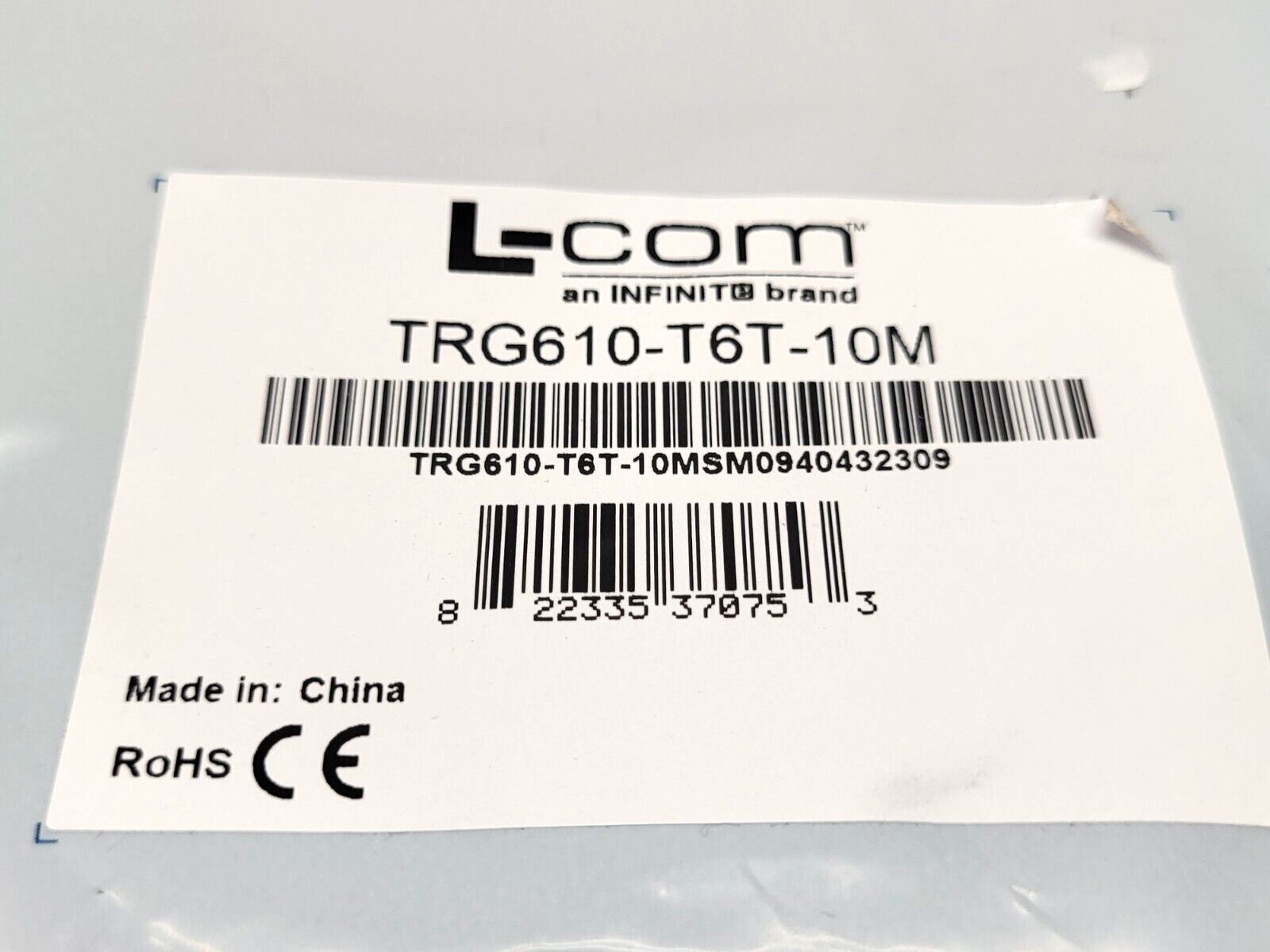 L-Com TRG610-T6T-10M Sensor Cable M12 Male to RJ45 - Maverick Industrial Sales