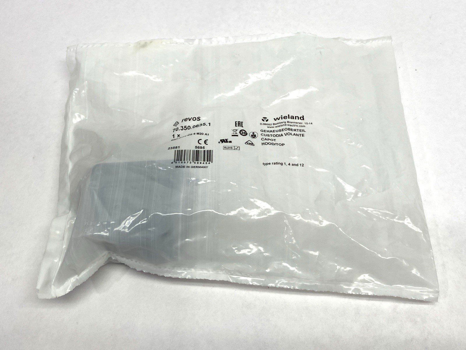 70.350.0635.1, BAS GOT GG 6 M20 A1 | Revos 70.350.0635.1 Heavy Duty Connector Hood Side Entry BAS GOT GG 6 M20 A1 - New - Maverick Industrial Sales