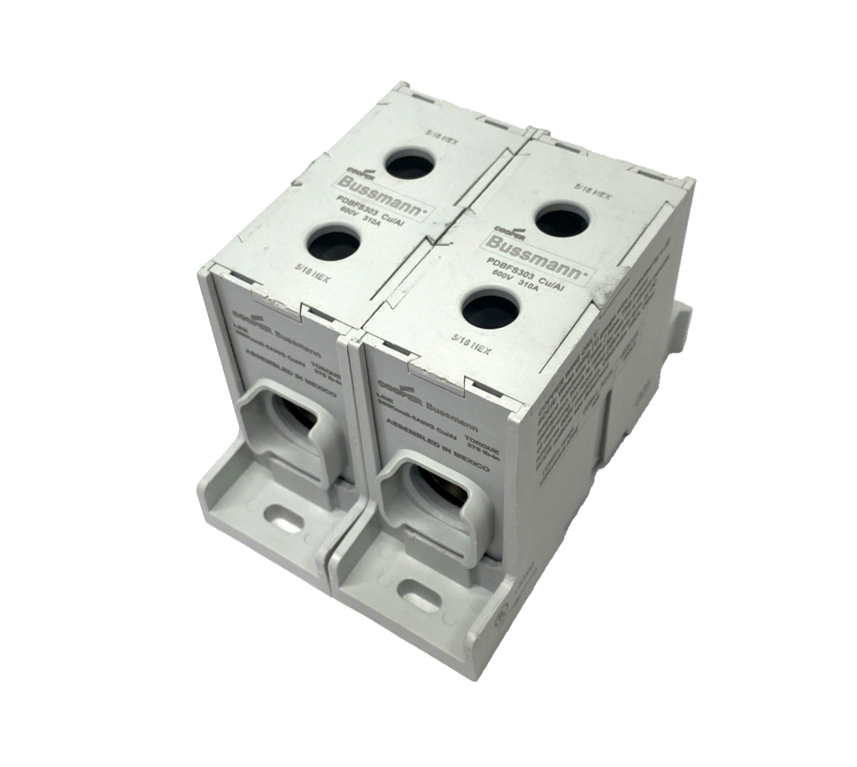 PDBFS303 | Eaton Bussmann Power Distribution Block Finger Safe 600V 310A BOX OF 2 - New – Open box - Maverick Industrial Sales