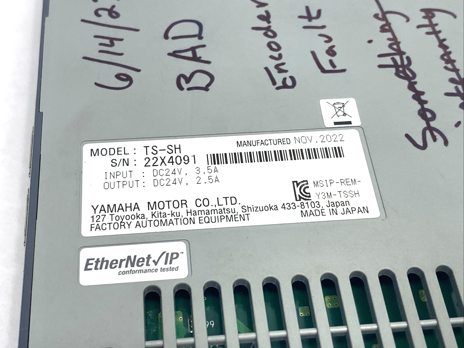 Yamaha TS-SH Single Axis Positioner Controller Module - Maverick Industrial Sales
