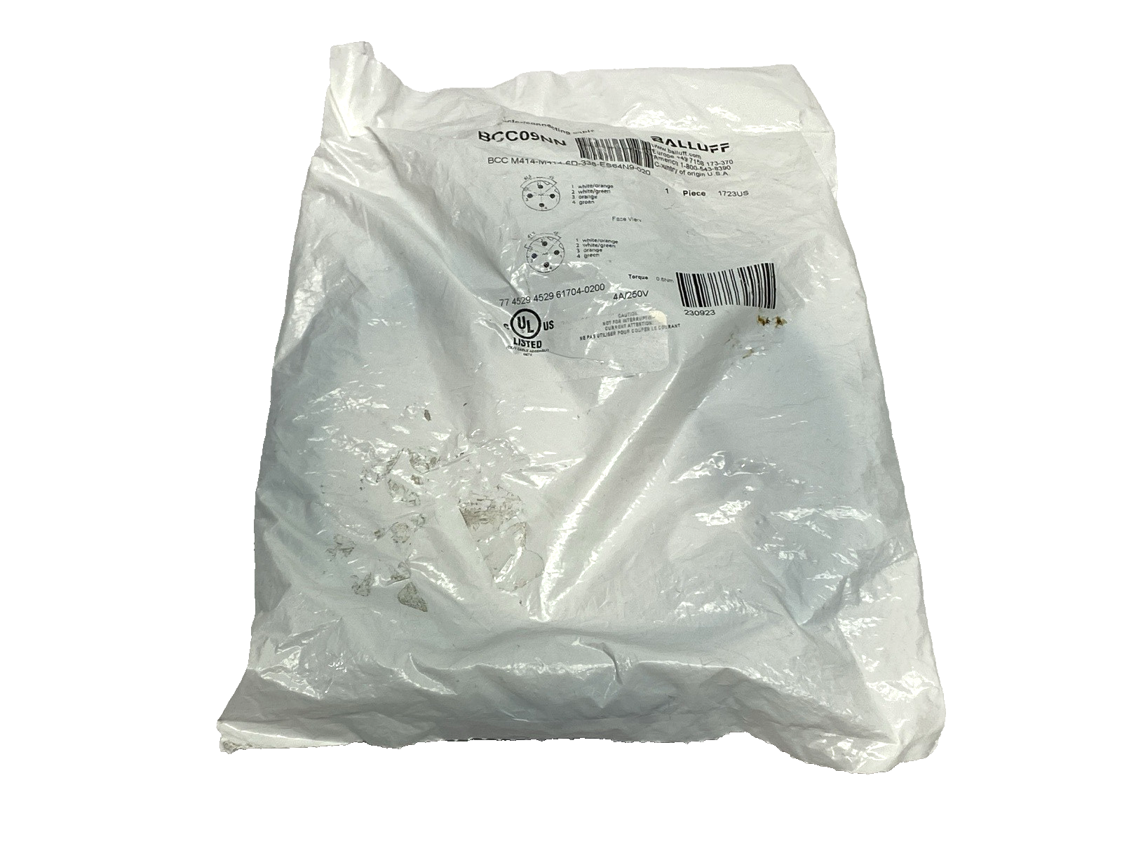 Balluff BCC M414-M414-6D-338-ES64N9-020 Double-Ended M12 Ethernet Cable BCC09NN - Maverick Industrial Sales