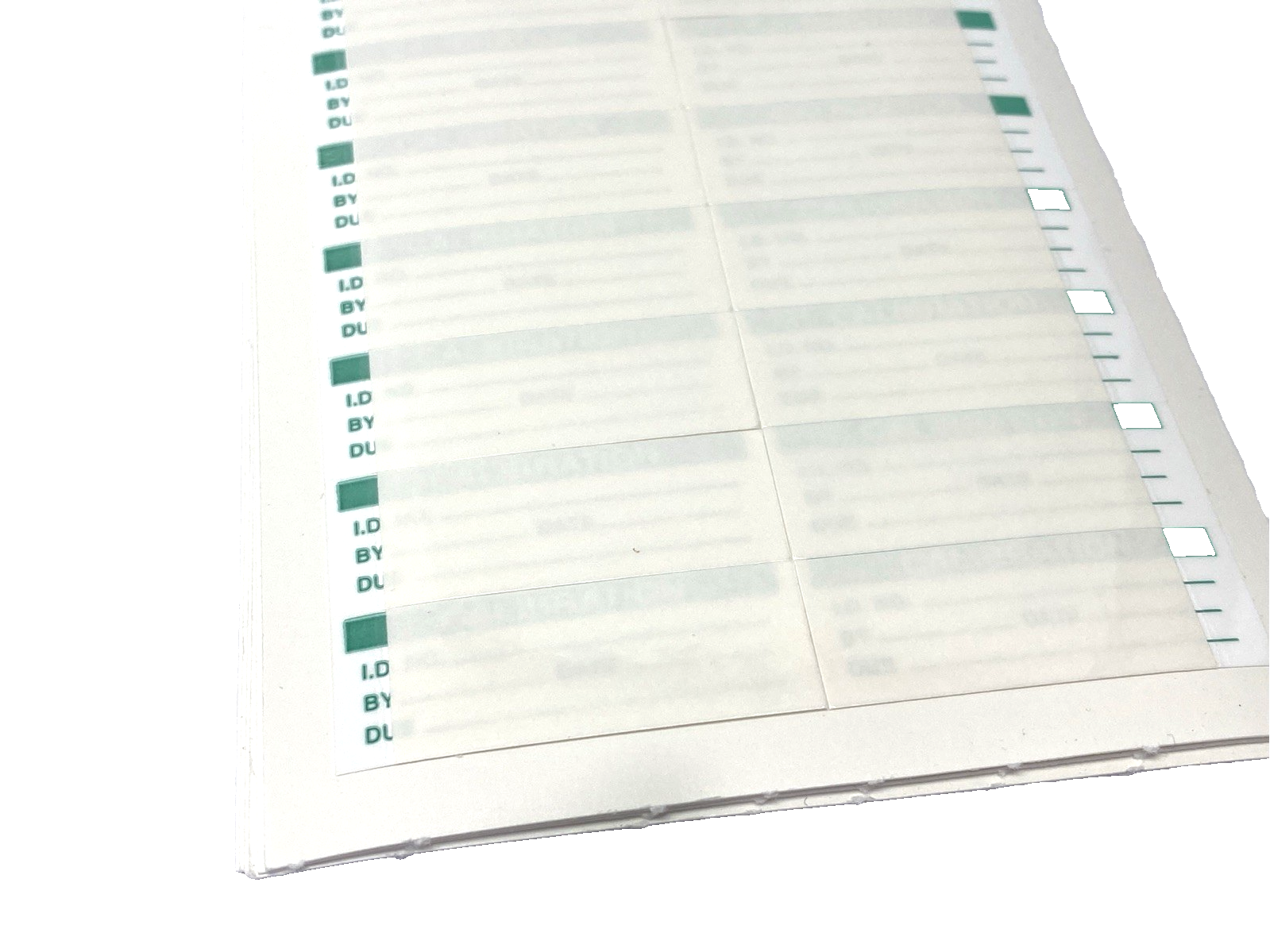 SPI 14-011-1 Clear Cover Calibration Labels Green/White 1-3/4"x5/8" BOOK OF 144 - Maverick Industrial Sales