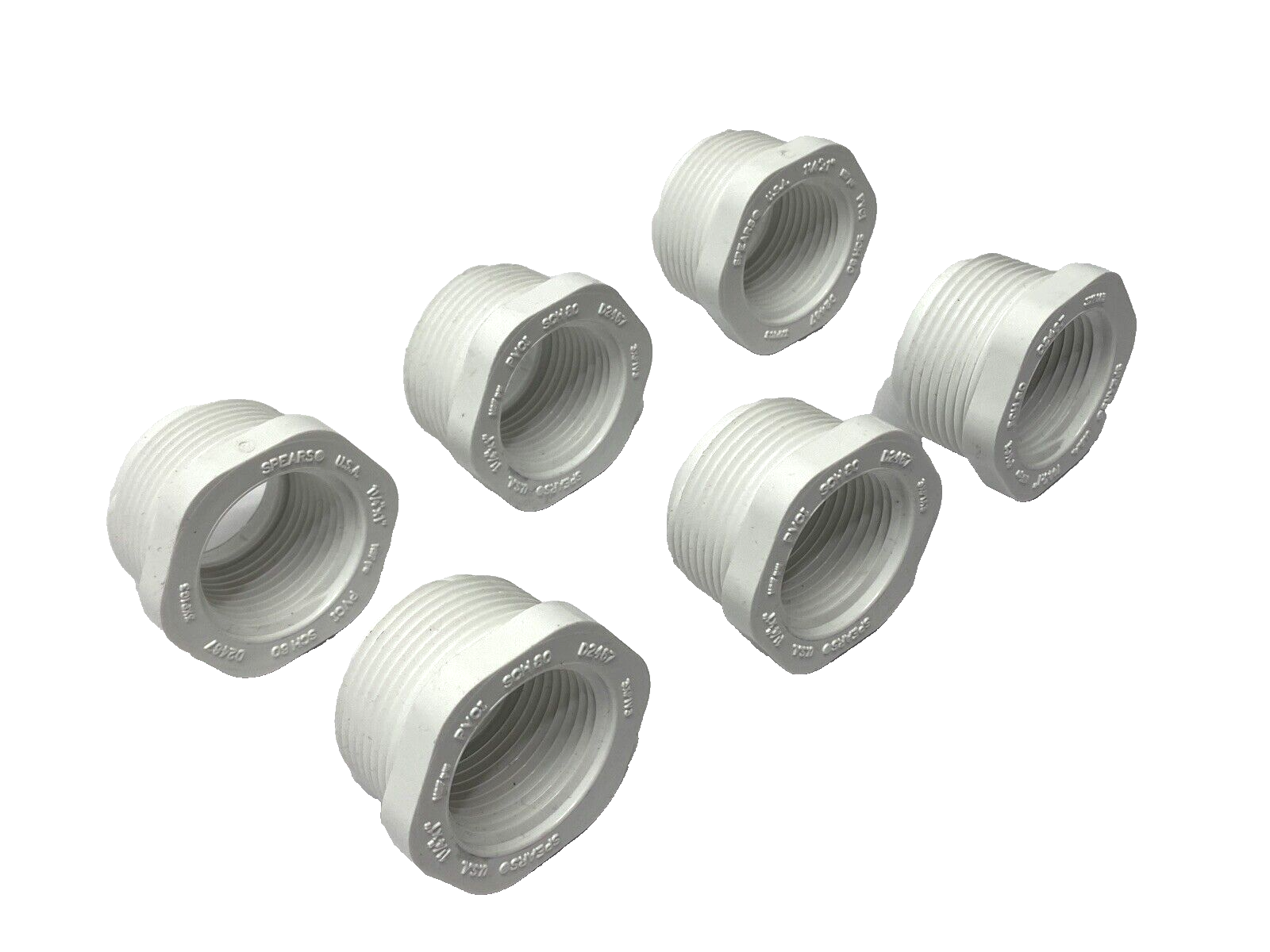 Spears 438-168 Reducing Bushing SCH 80 1-1/4" x 1" Spigot x FNPT LOT OF 6 - Maverick Industrial Sales