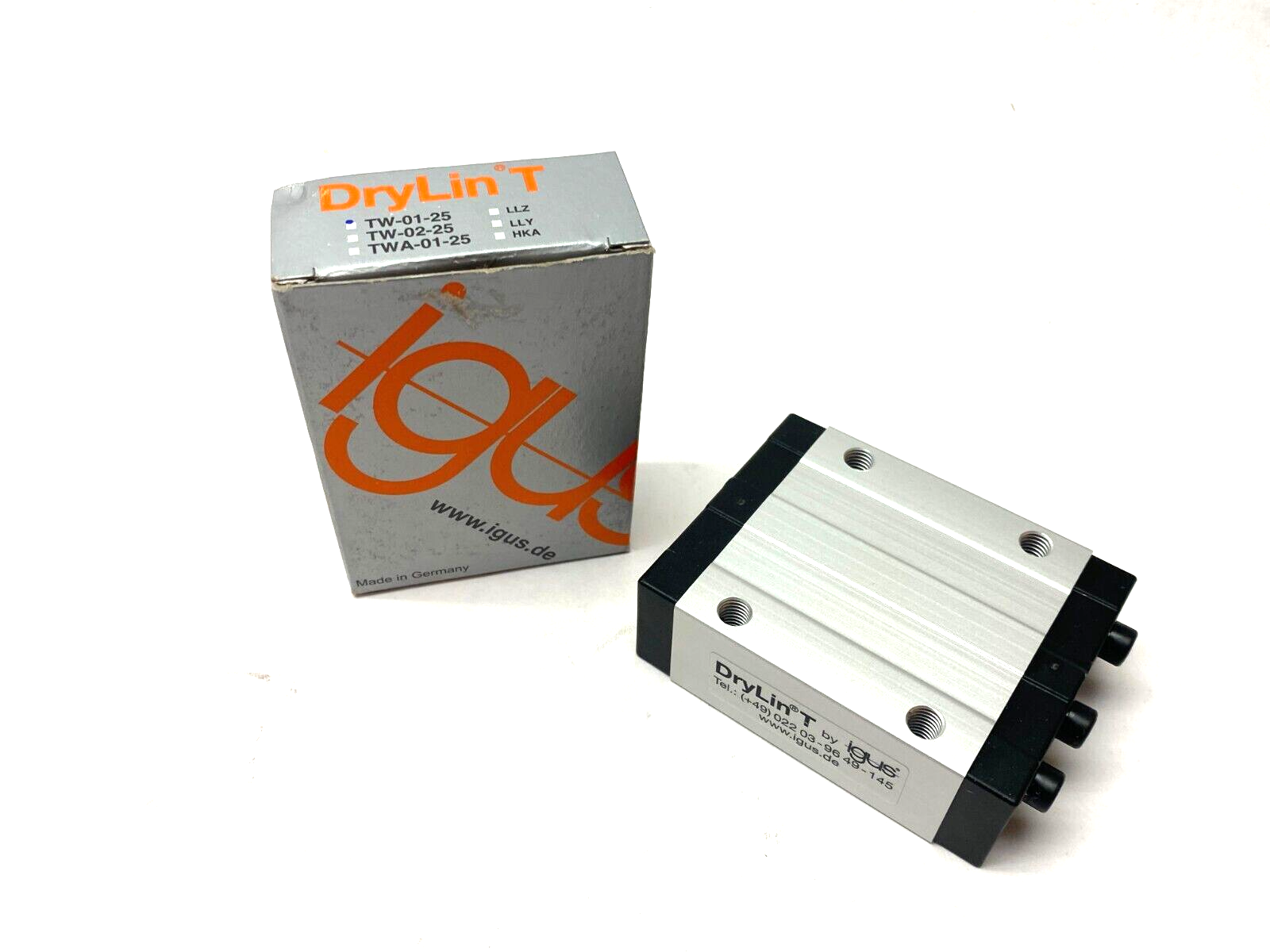 Igus TW-01-25 DryLin T Linear Guide System Standard Carriage - Maverick Industrial Sales