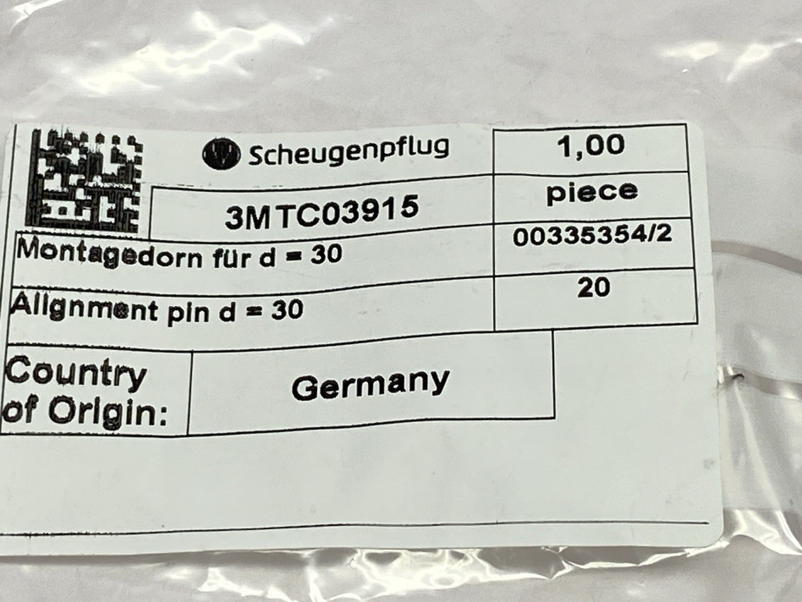 Scheugenpflug 3MTC03915 Alignment Pin D=30 - Maverick Industrial Sales