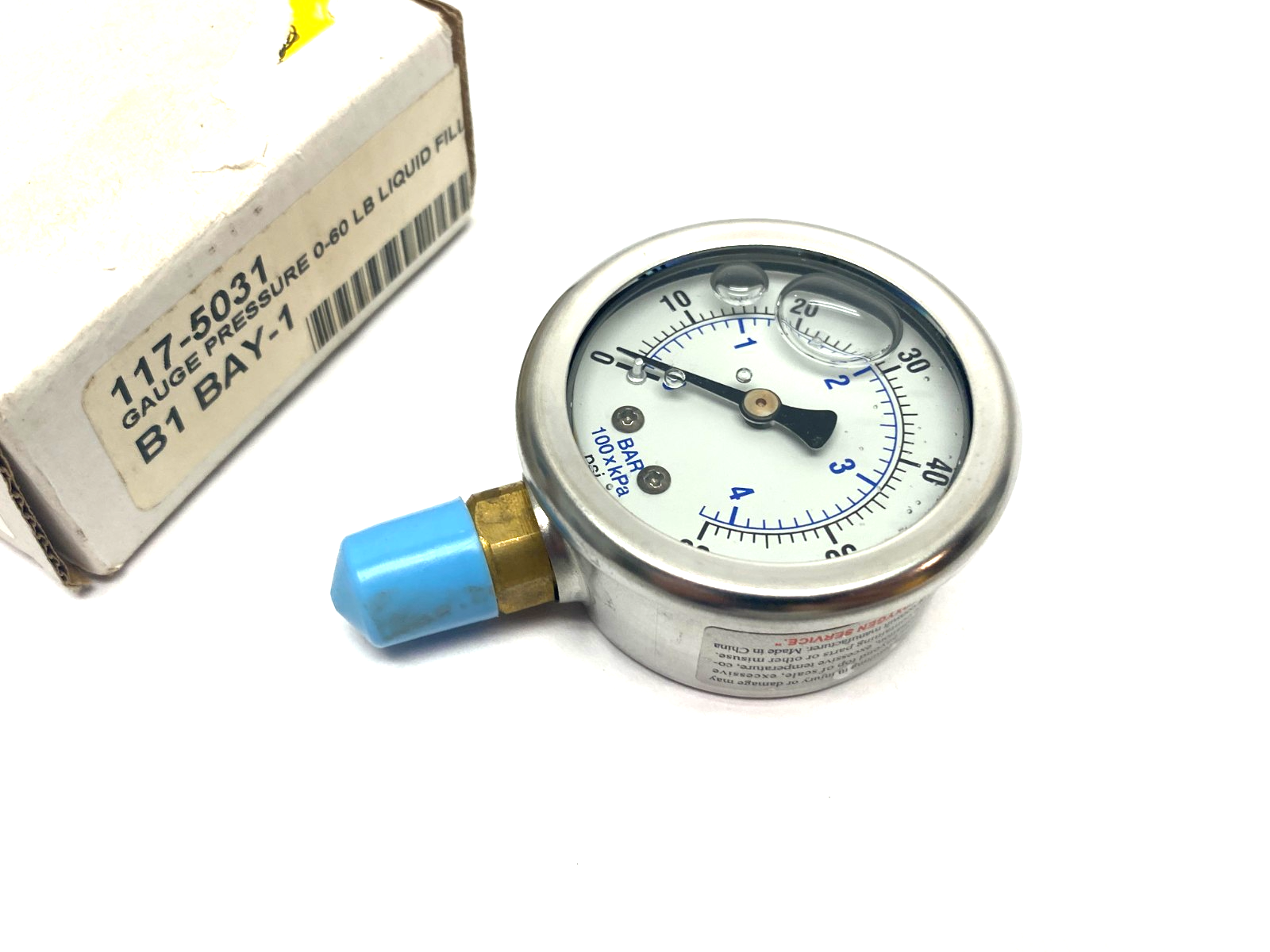 PIC Gauges 201L-204D Liquid Filled Pressure Gauge 2" 0-60psi 1/4" Bottom Port - Maverick Industrial Sales