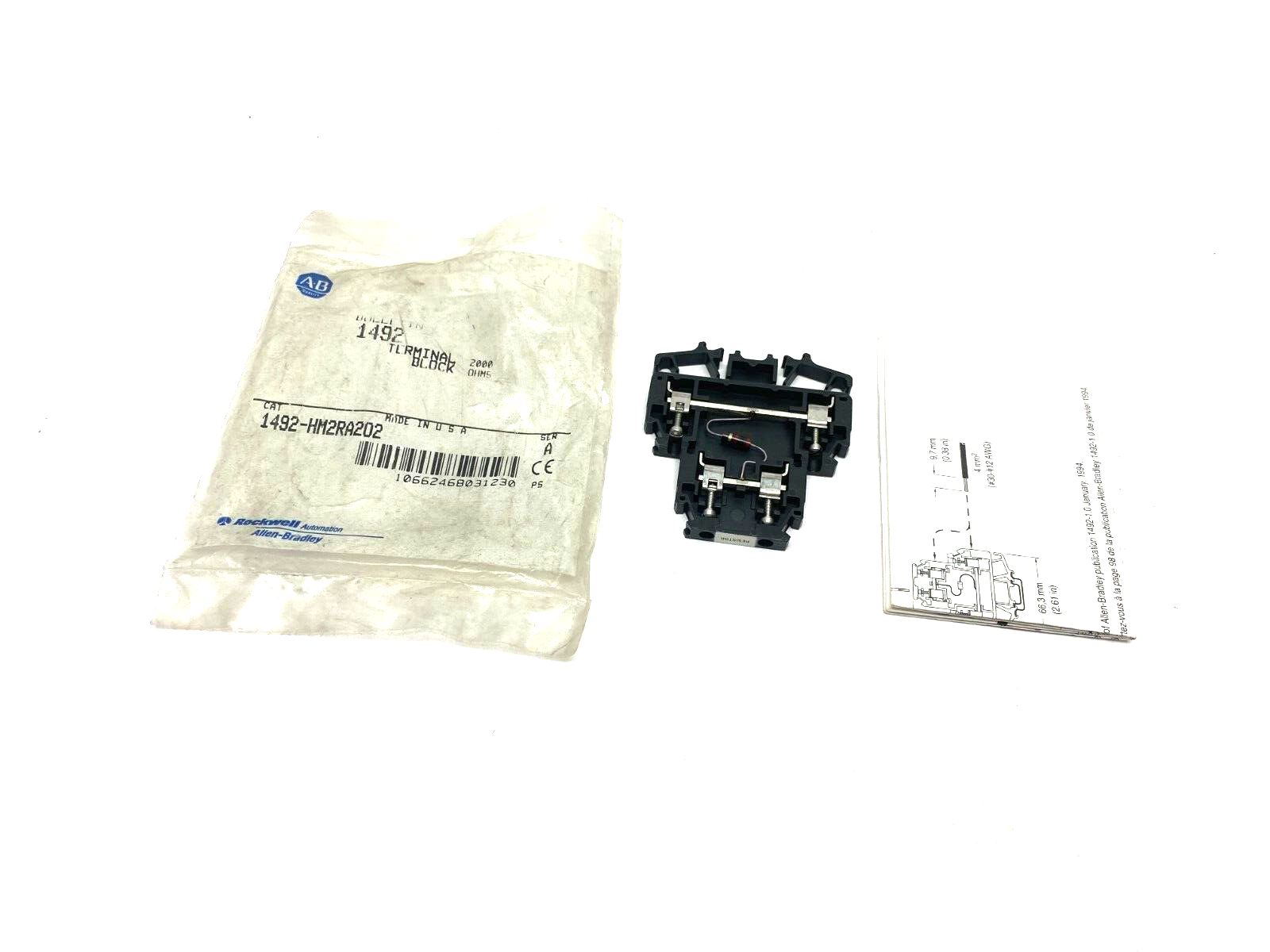 Allen Bradley 1492-HM2RA202 Ser. A Double Circuit Resistor Terminal Block BLACK - Maverick Industrial Sales